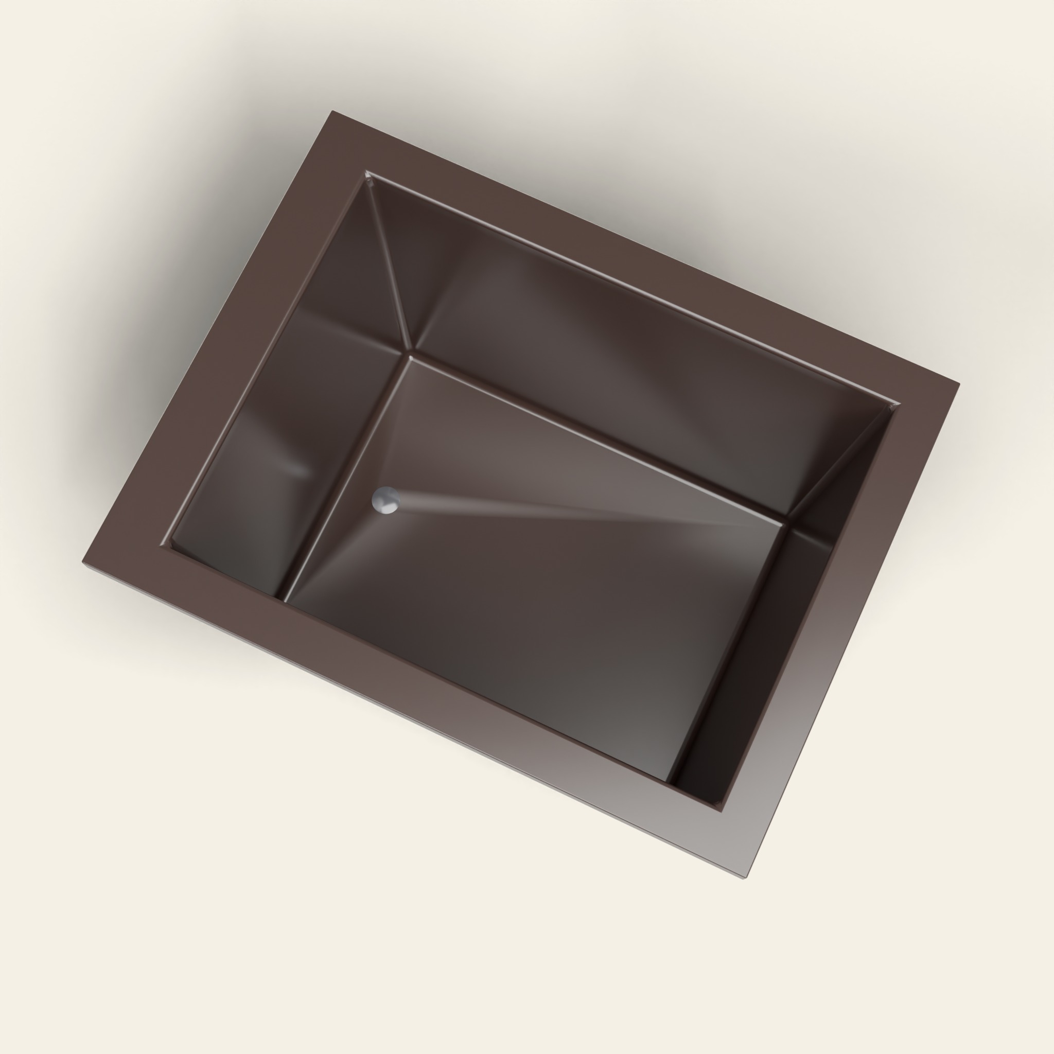 1050 x 800 diepe dompelbadkuip — 600 mm diepte — rechthoekig — Omnitub in RAL 8017 Chocolate Brown