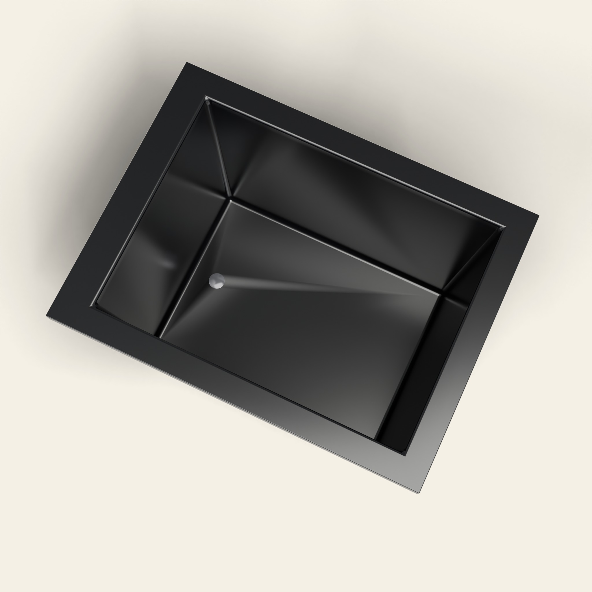 1050 x 800 diepe dompelbadkuip — 600 mm diepte — rechthoekig — Omnitub in RAL 9005 Jet Black