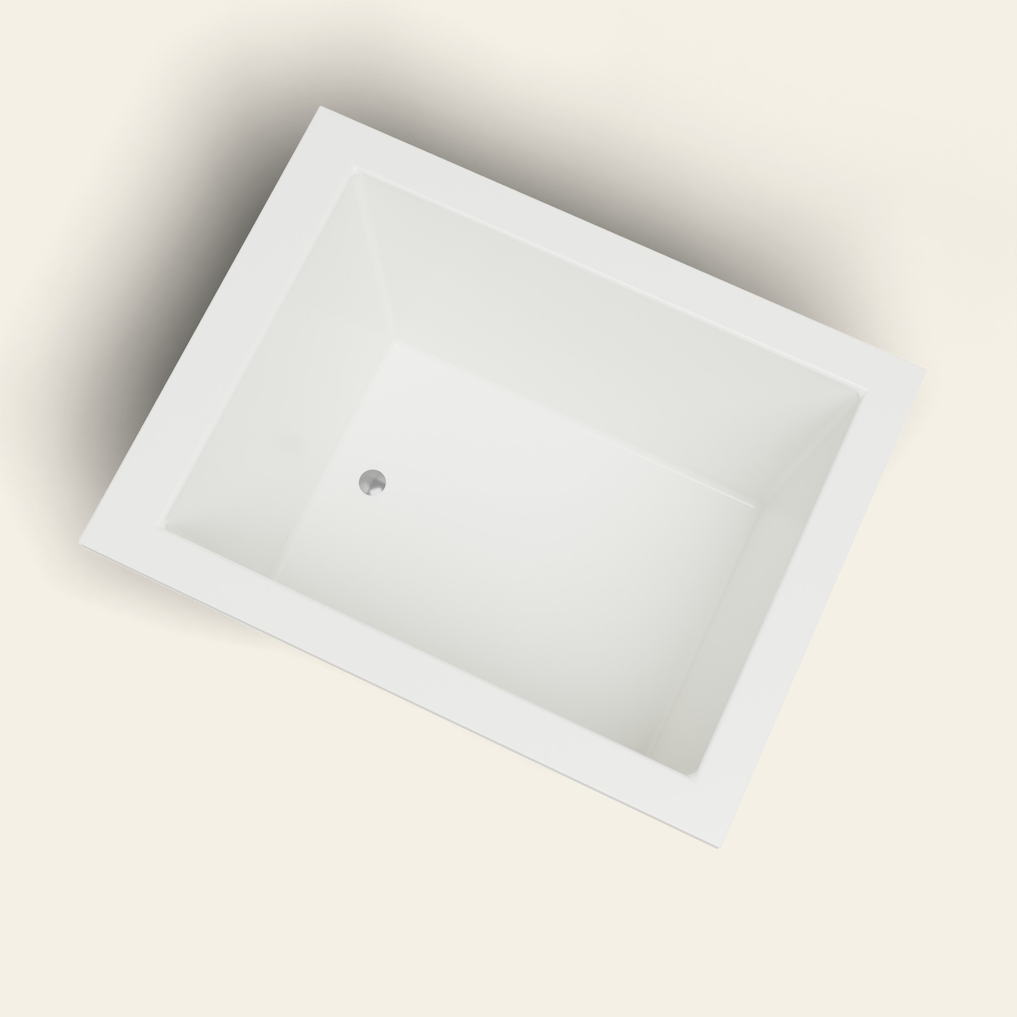 1050 x 800 diepe dompelbadkuip — 600 mm diepte — rechthoekig — Omnitub in RAL 9010 Pure White