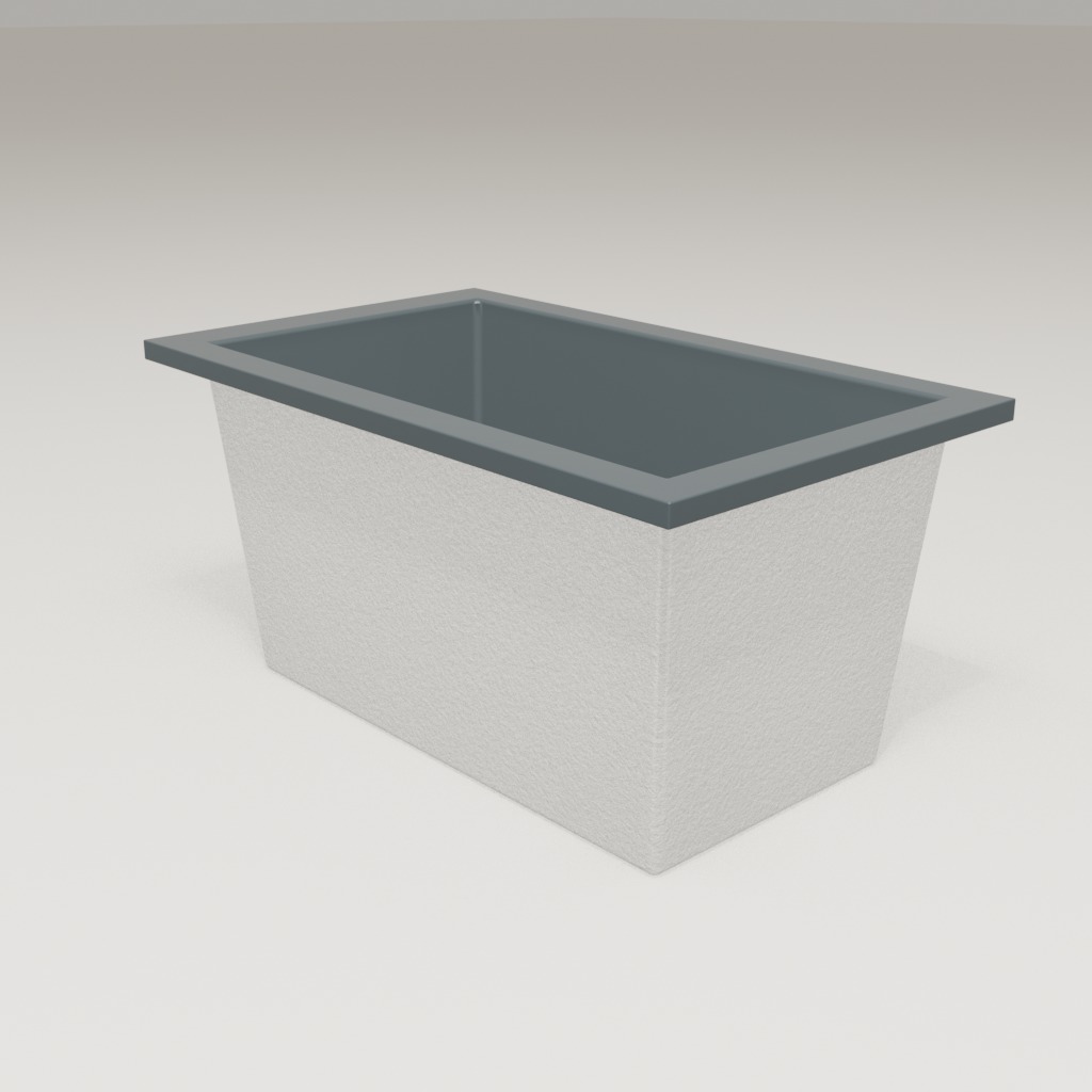 Deep soaking tub in RAL 7016 Anthracite Grey