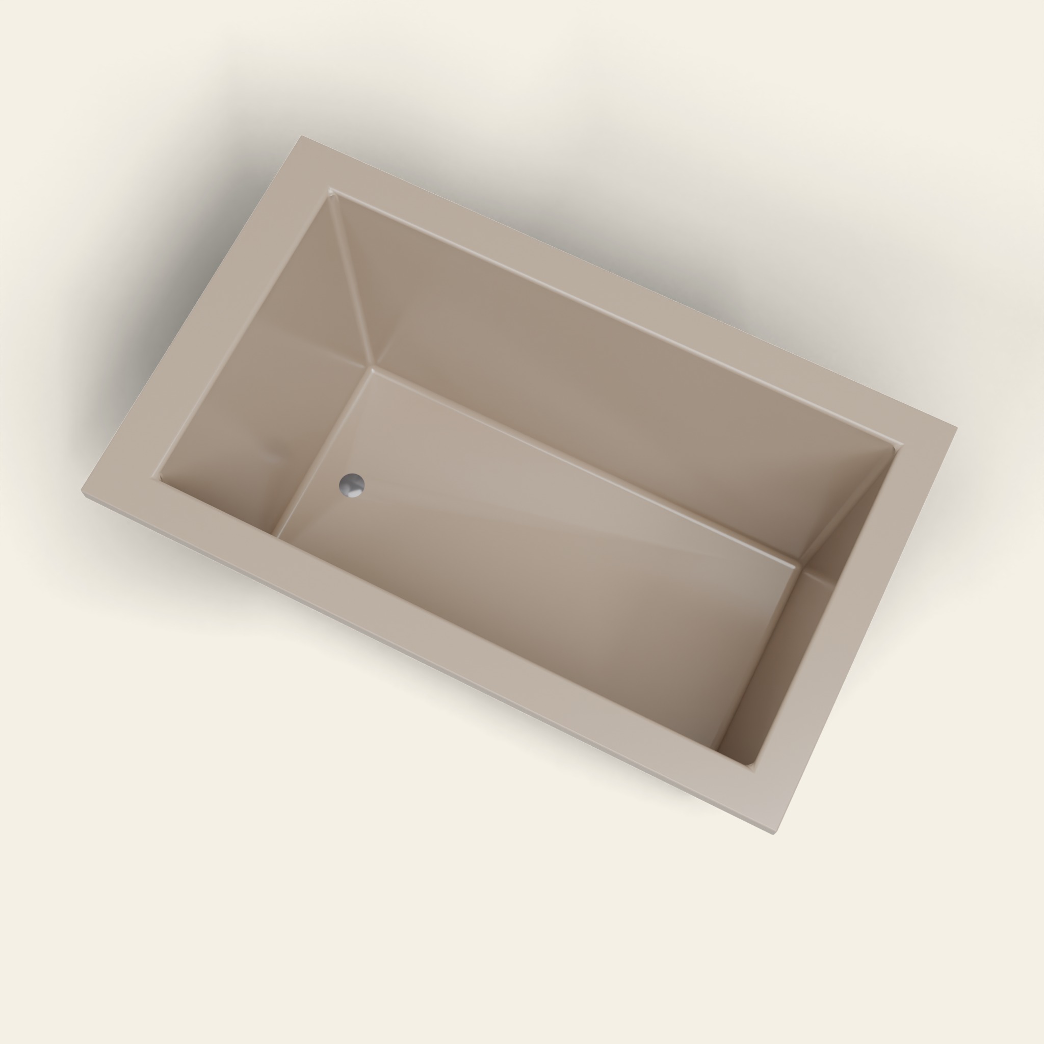 Diepe dompelbad 1250 x 750 — diepte 600 mm — rechthoekig — Omnitub in RAL 1019 Grey Beige