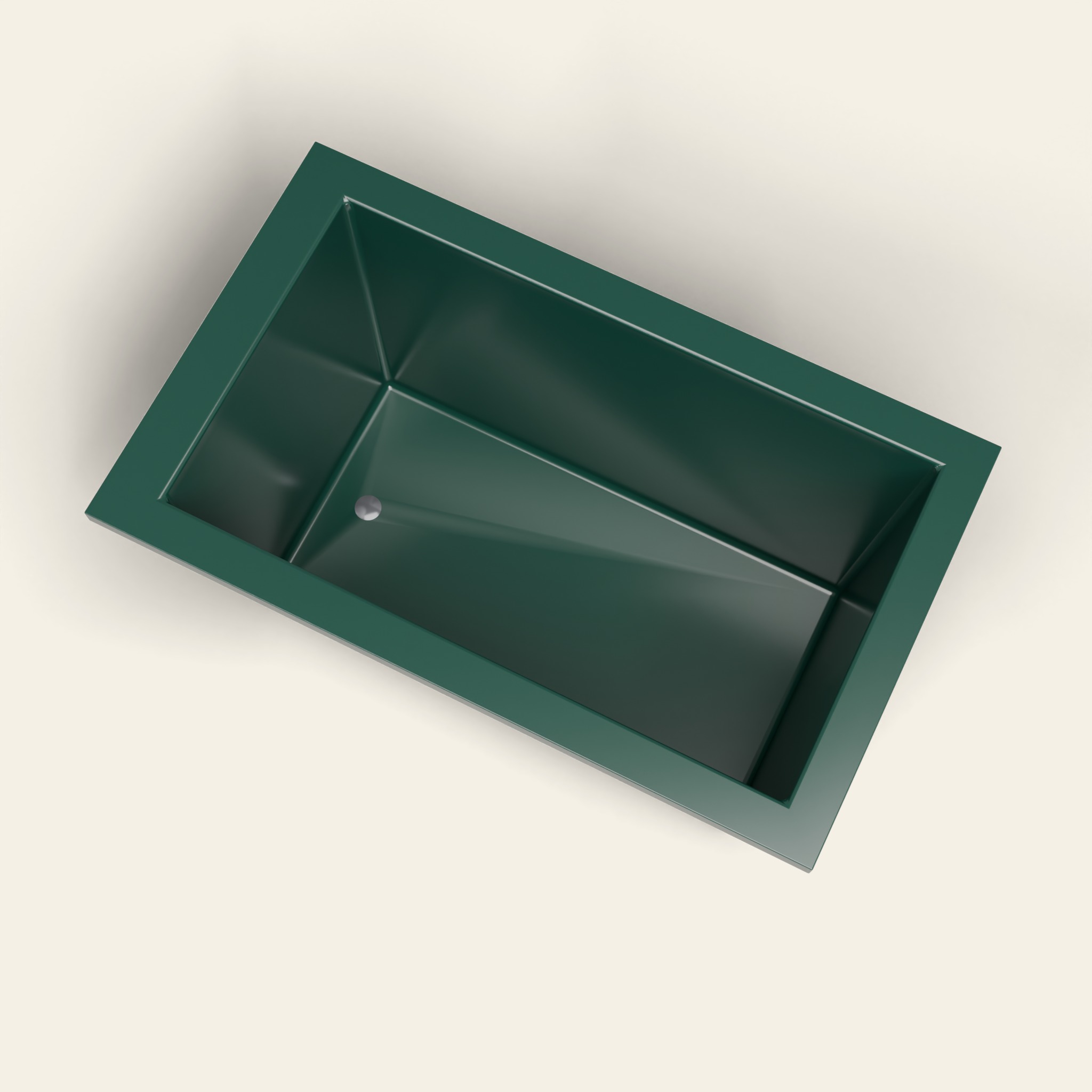Diepe dompelbad 1250 x 750 — diepte 600 mm — rechthoekig — Omnitub in RAL 6005 Moss Green