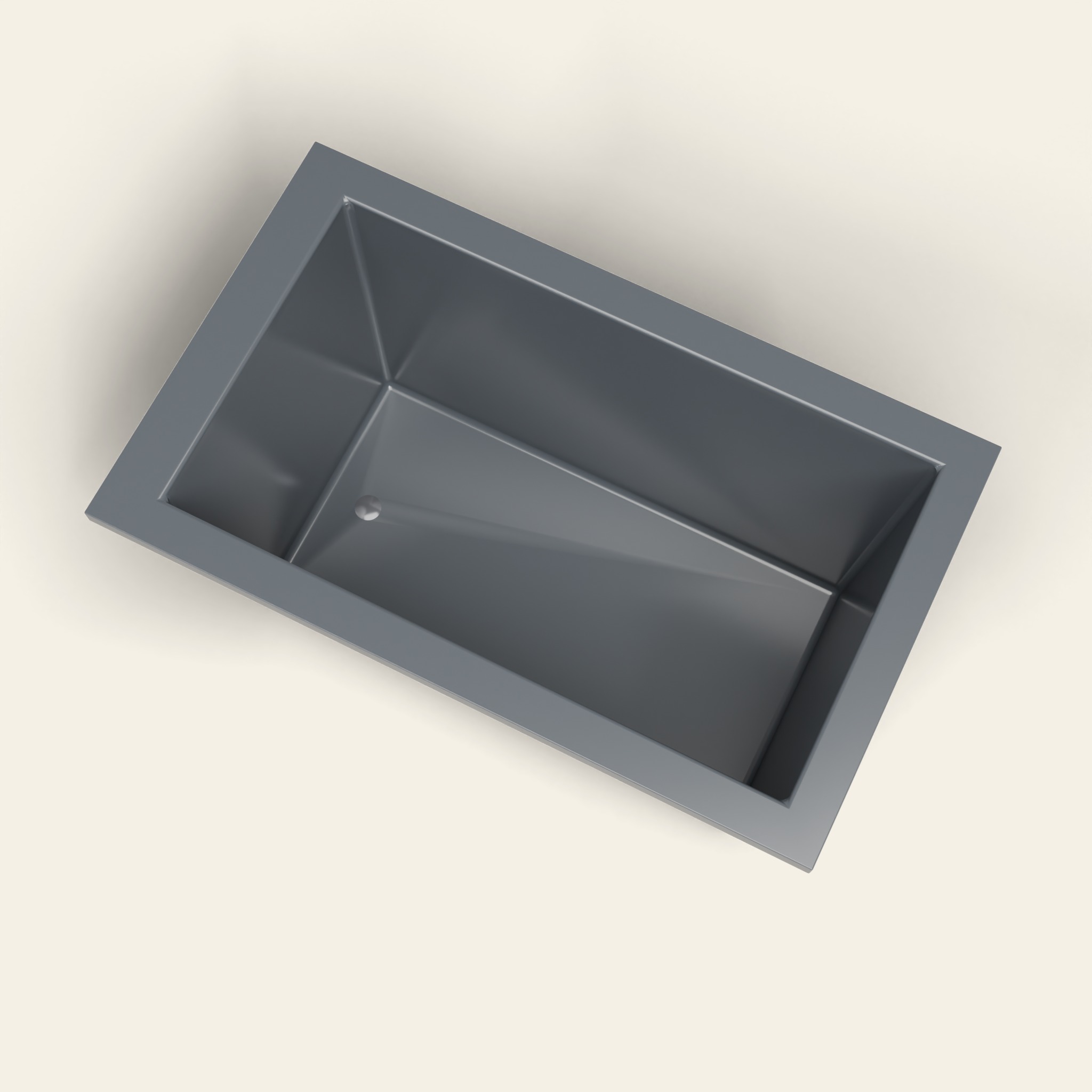 Diepe dompelbad 1250 x 750 — diepte 600 mm — rechthoekig — Omnitub in RAL 7015 Slate Grey