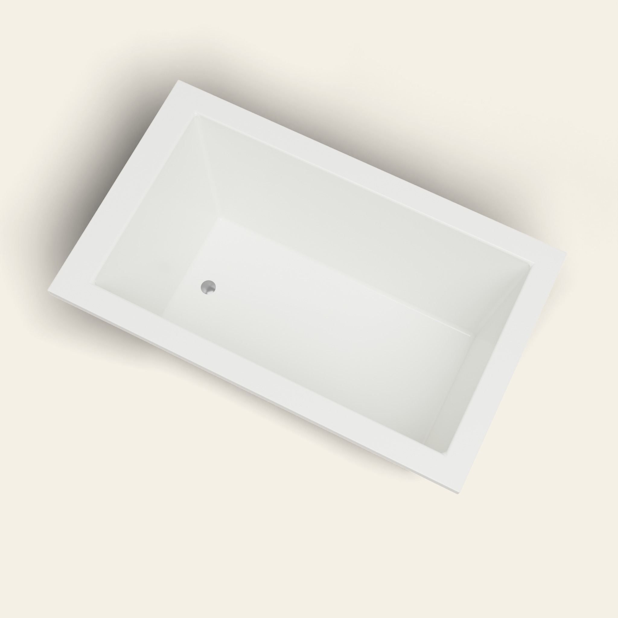 Diepe dompelbad 1250 x 750 — diepte 600 mm — rechthoekig — Omnitub in RAL 9010 Pure White