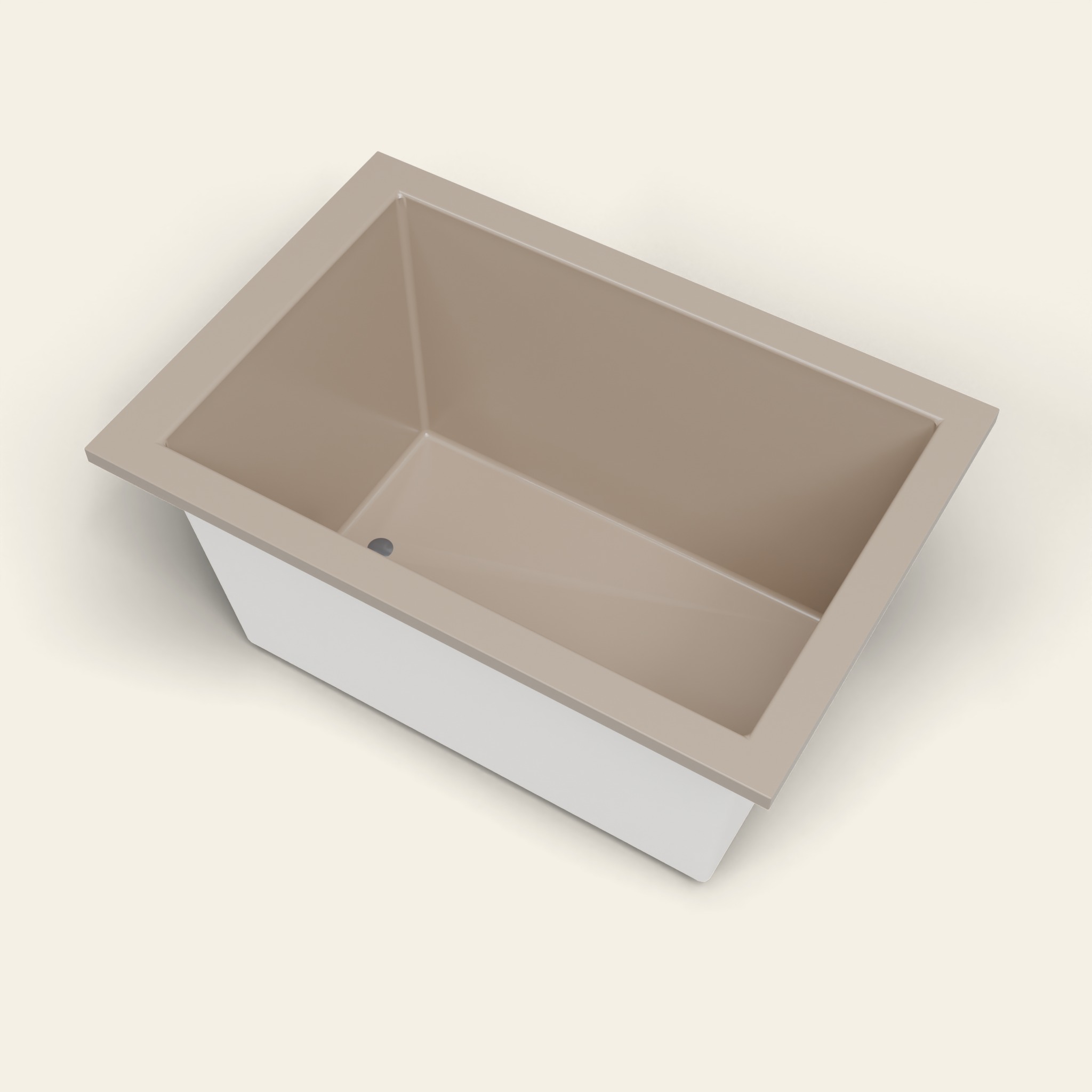 1250 x 850 Diepe Ligbad – 600mm Diepte – Rechthoekig – Omnitub in RAL 1019 Grey Beige