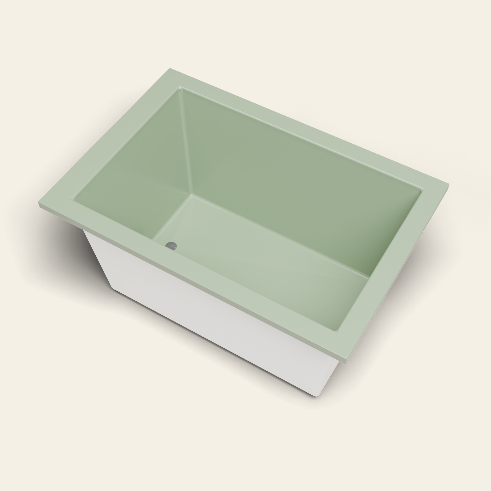 1250 x 850 Diepe Ligbad – 600mm Diepte – Rechthoekig – Omnitub in RAL 6021 Pale Green