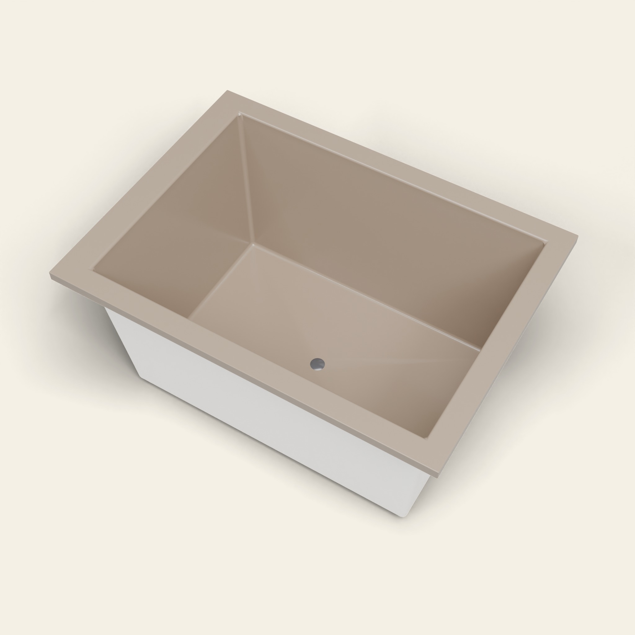 1300 x 950 bad voor diep baden – 600 mm diepte – rechthoekig – Omnitub in RAL 1019 Grey Beige