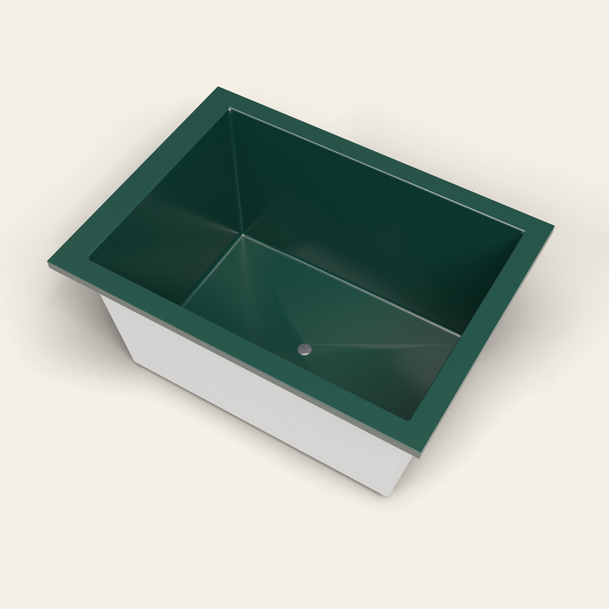 1300 x 950 bad voor diep baden – 600 mm diepte – rechthoekig – Omnitub in RAL 6005 Moss Green