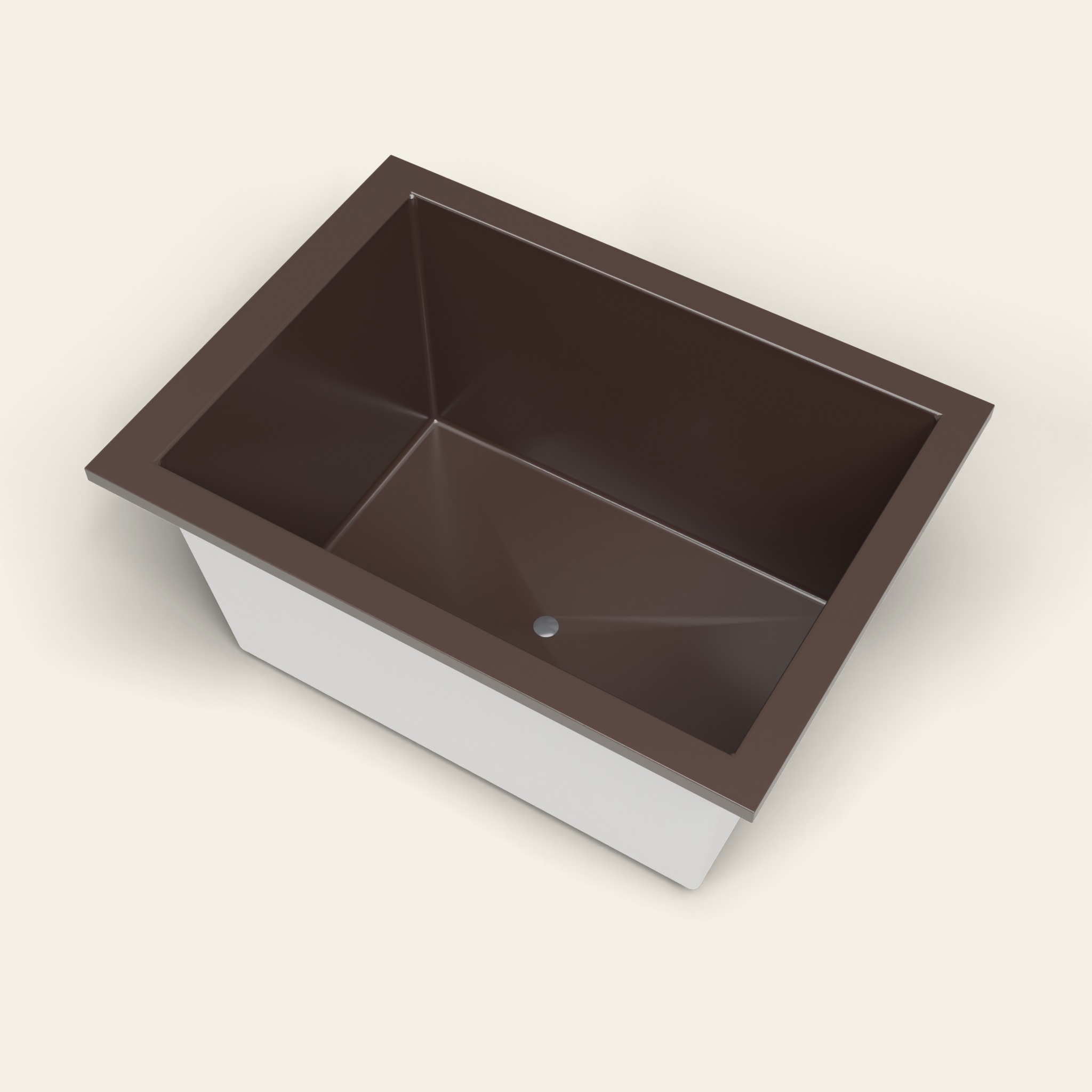 1300 x 950 bad voor diep baden – 600 mm diepte – rechthoekig – Omnitub in RAL 8017 Chocolate Brown