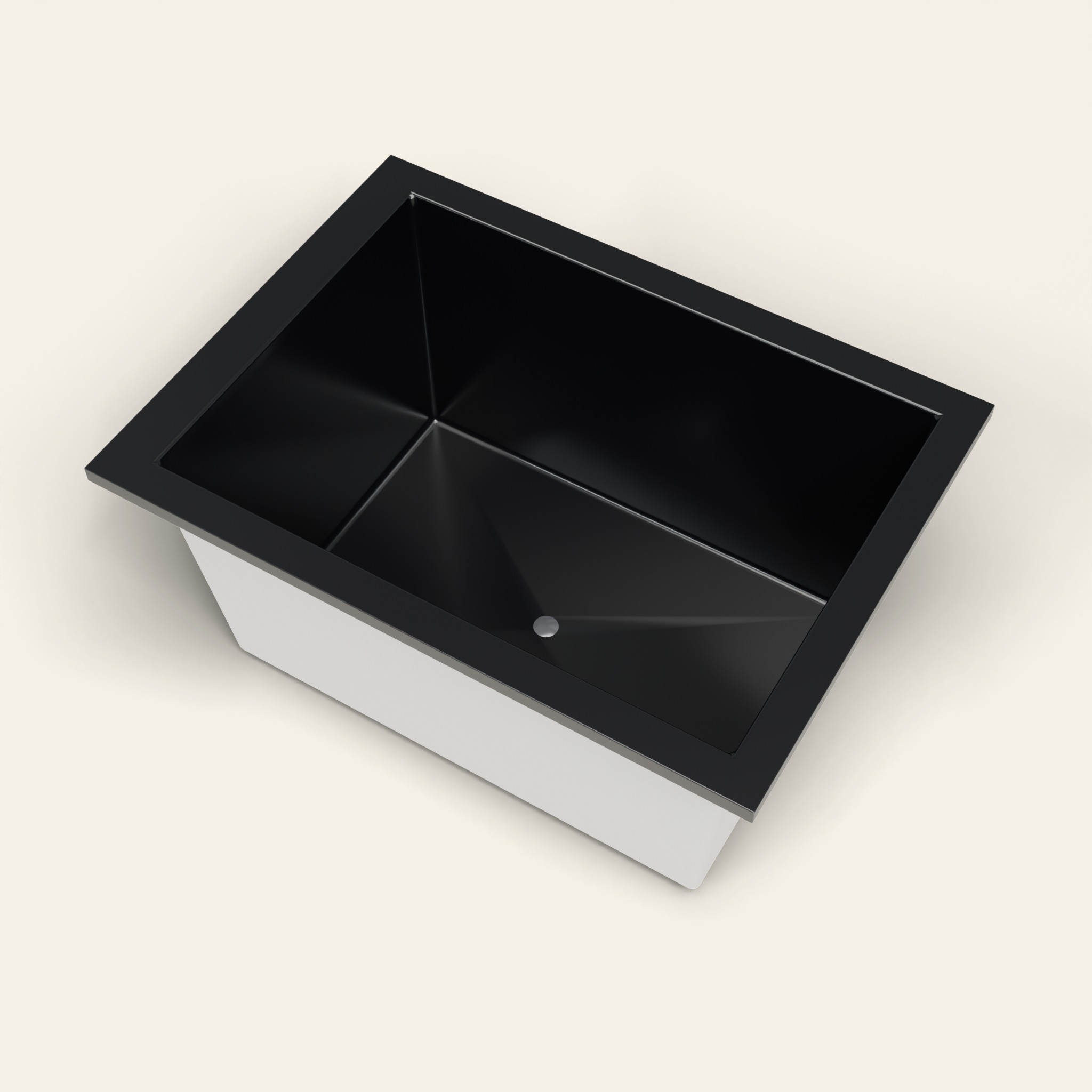 1300 x 950 bad voor diep baden – 600 mm diepte – rechthoekig – Omnitub in RAL 9005 Jet Black