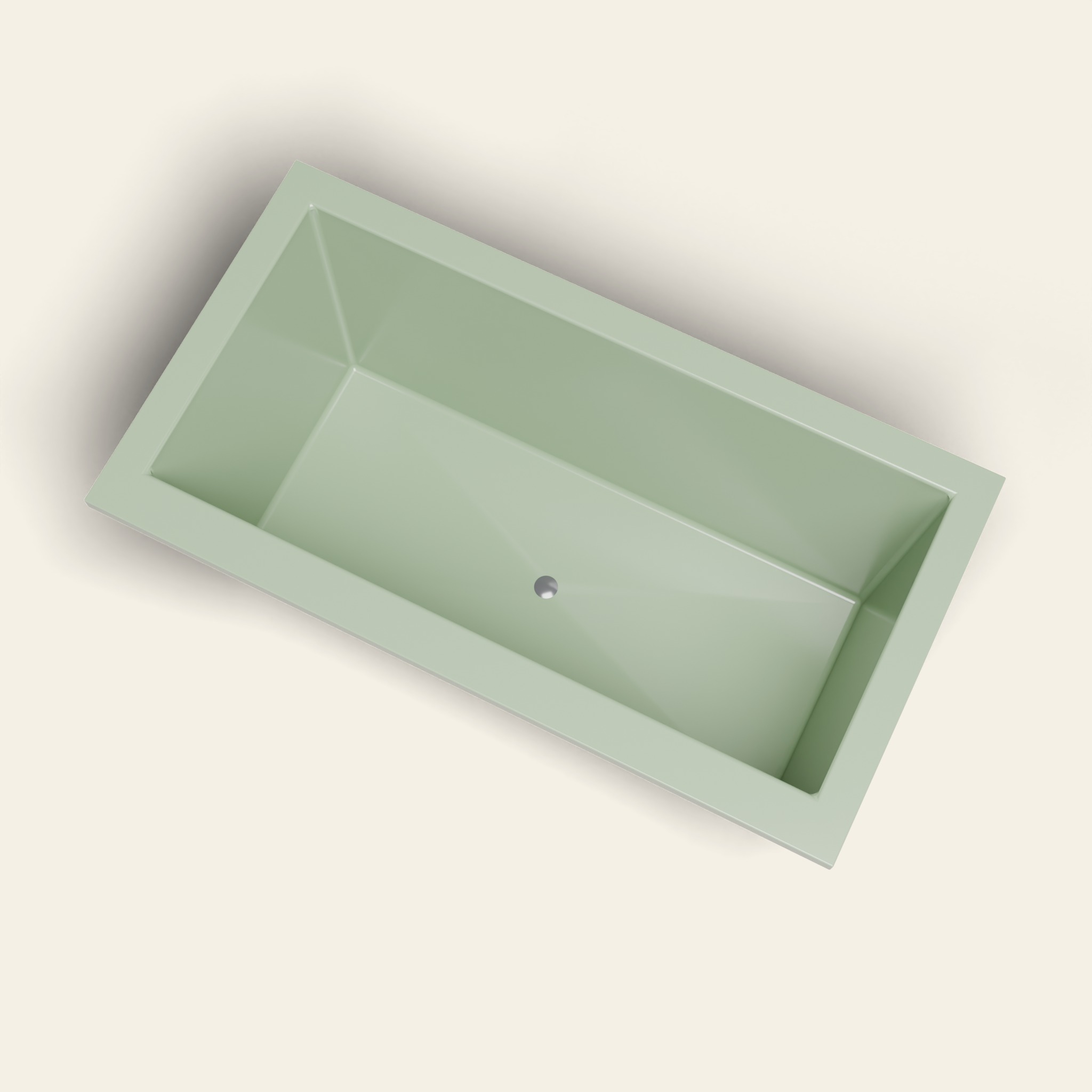 1500 x 800 Diepe Badkuip – 600 mm Diepte – Rechthoekig – Omnitub (B100) in RAL 6021 Pale Green