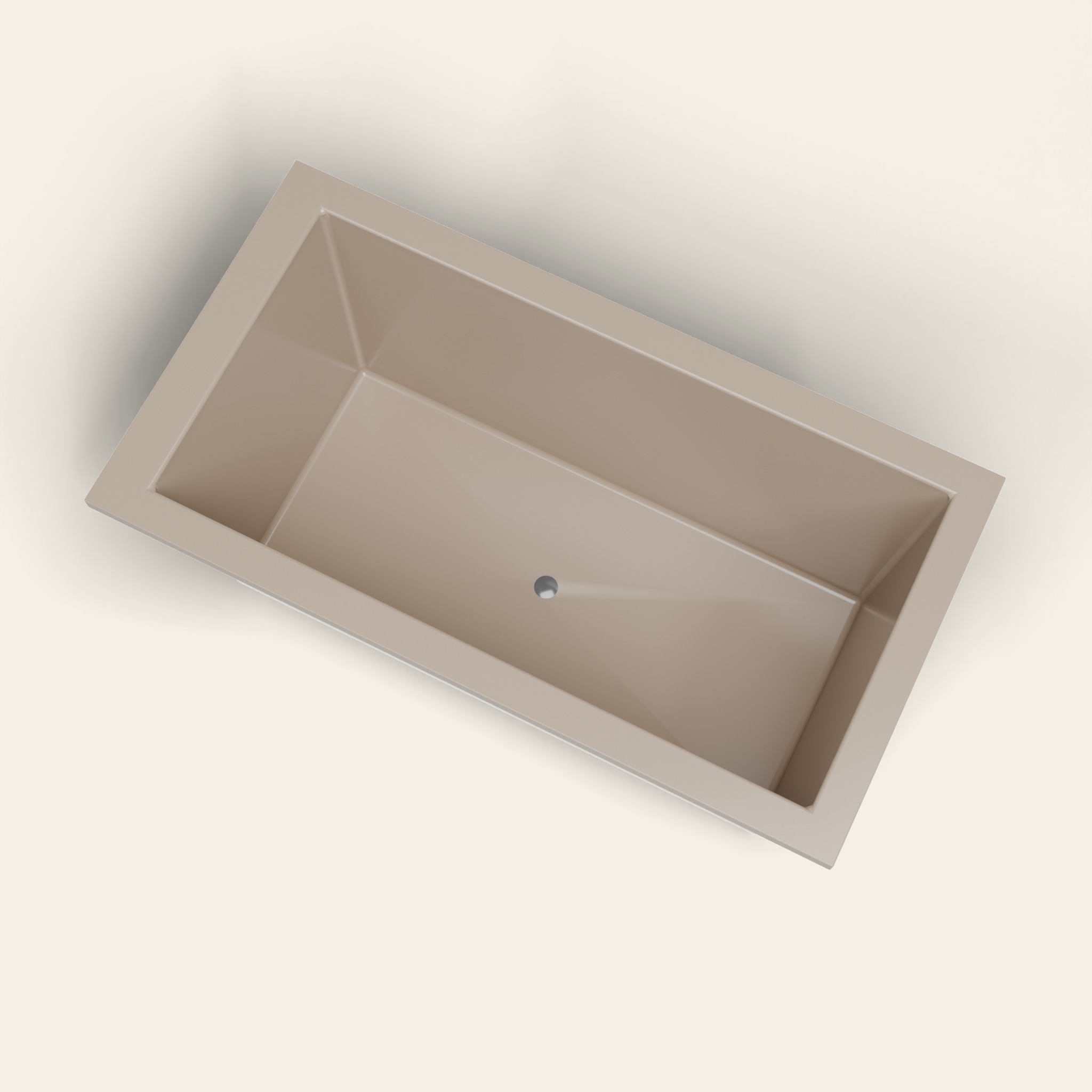 1500 x 800 diepe ligbad – 600 mm diepte – rechthoekig – Omnitub in RAL 1019 Grey Beige