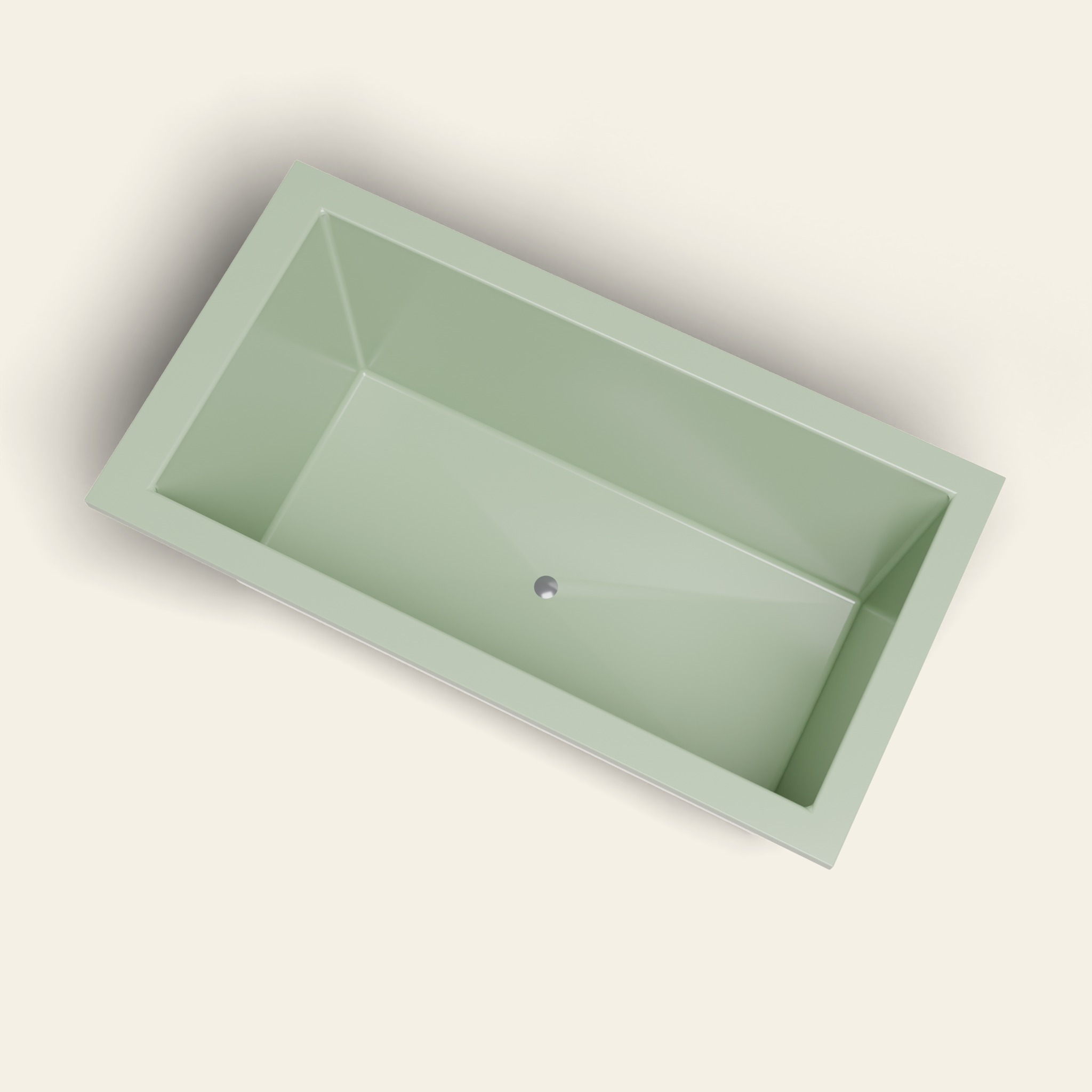 1500 x 800 diepe ligbad – 600 mm diepte – rechthoekig – Omnitub in RAL 6021 Pale Green