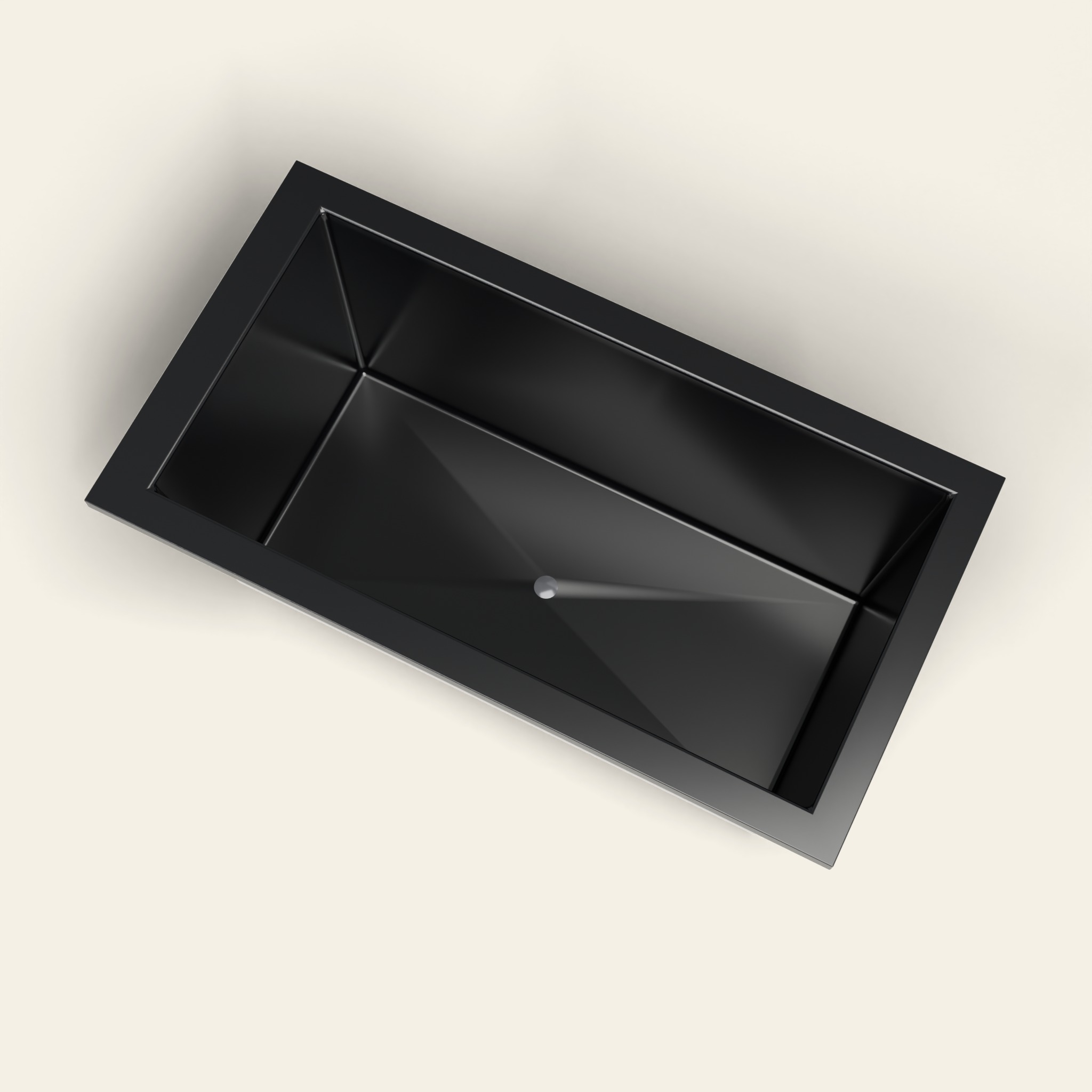 1500 x 800 diepe ligbad – 600 mm diepte – rechthoekig – Omnitub in RAL 9005 Jet Black