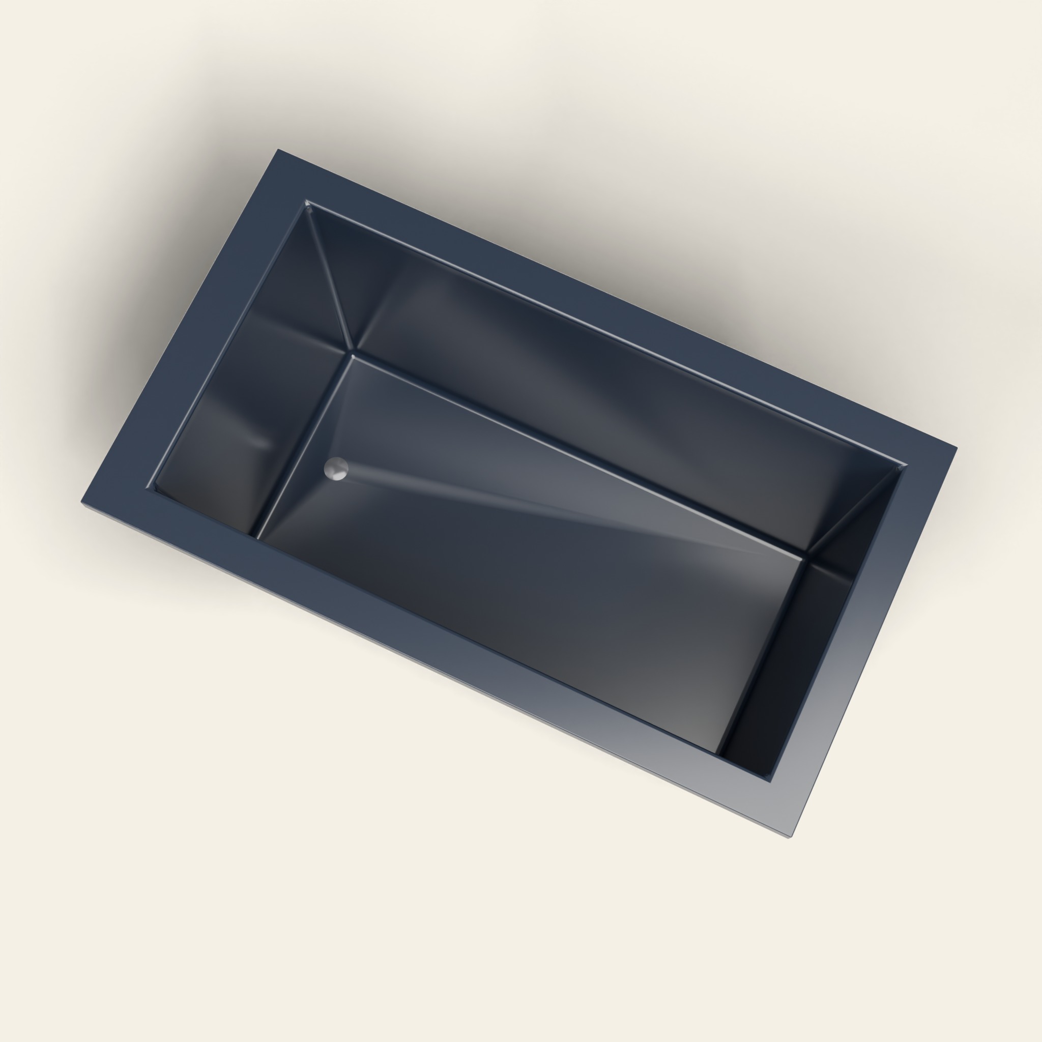 1350 x 750 Diep Badkuip – 600 mm Diepte – Rechthoekig – Omnitub in RAL 5011 Steel Blue