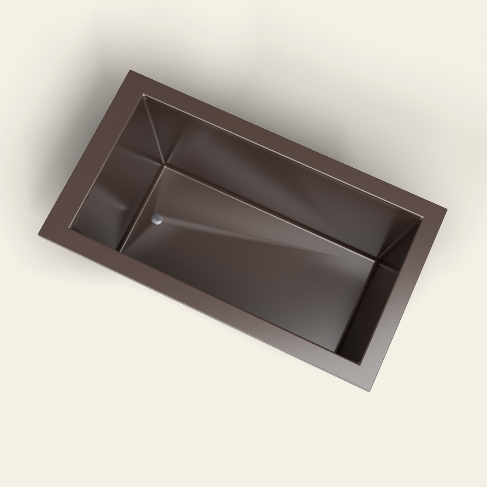 1350 x 750 Diep Badkuip – 600 mm Diepte – Rechthoekig – Omnitub in RAL 8017 Chocolate Brown