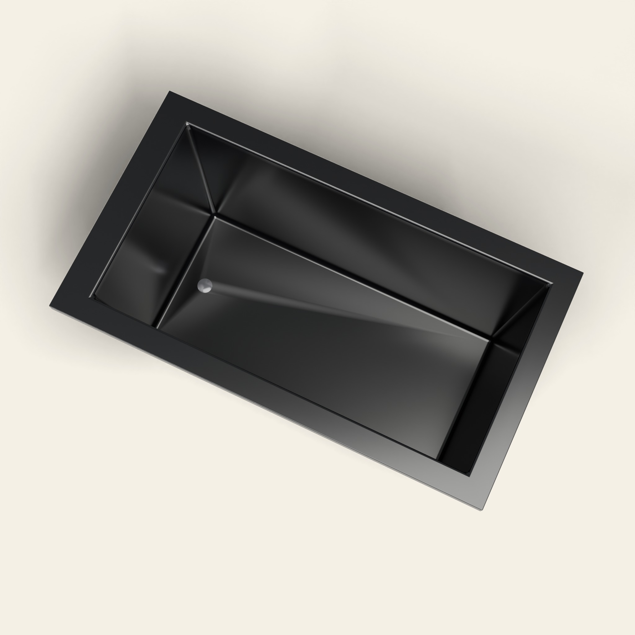 1350 x 750 Diep Badkuip – 600 mm Diepte – Rechthoekig – Omnitub in RAL 9005 Jet Black