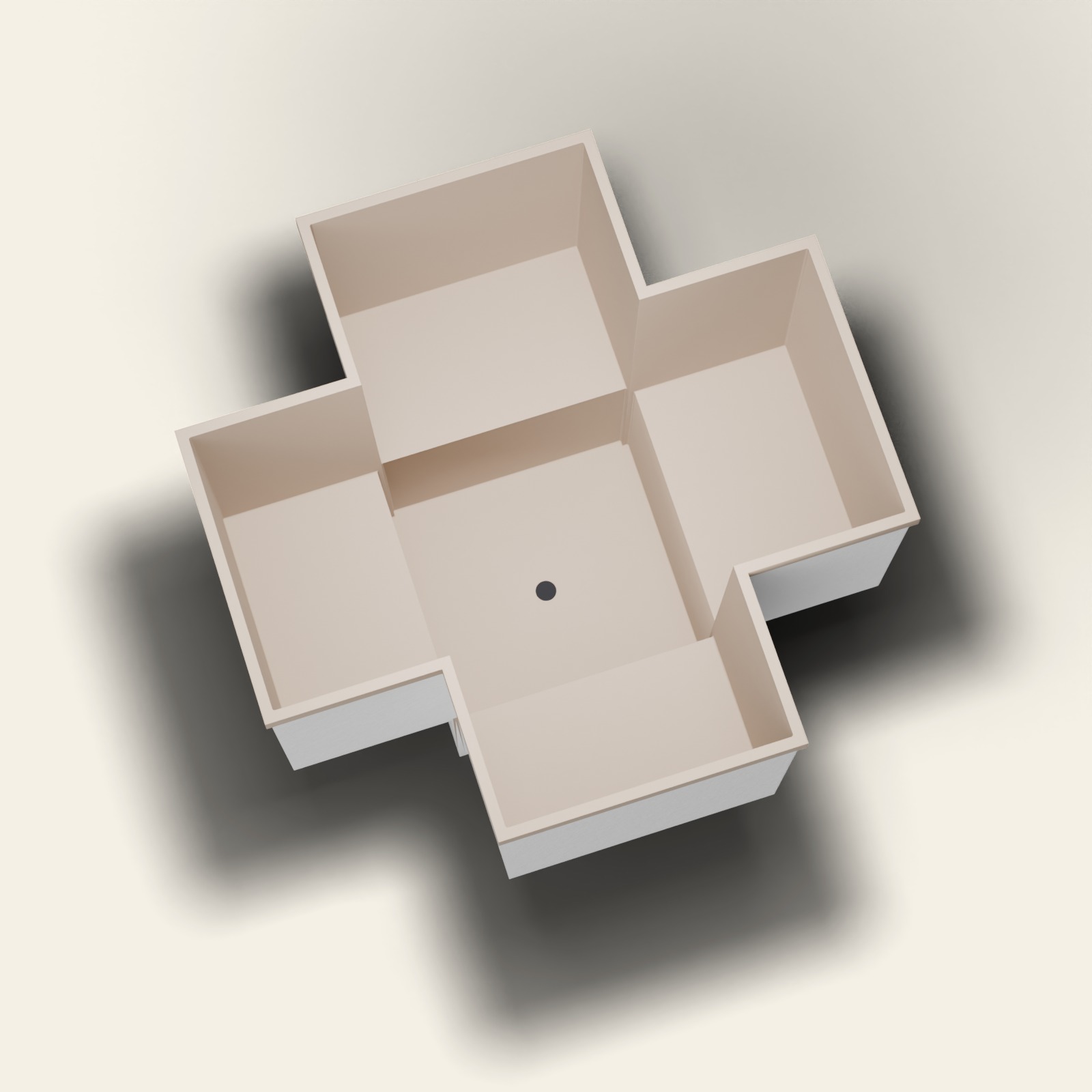 1500 x 1500 zittend weekbad – 1000 mm diep – voor meerdere personen – Omnitub in RAL 1019 Grey Beige