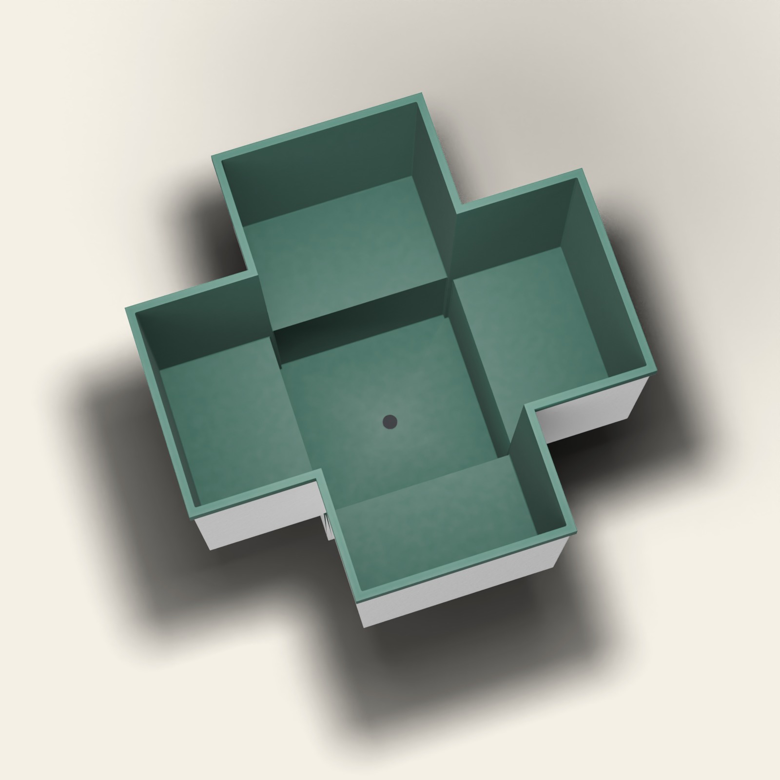 1500 x 1500 zittend weekbad – 1000 mm diep – voor meerdere personen – Omnitub in RAL 6005 Moss Green
