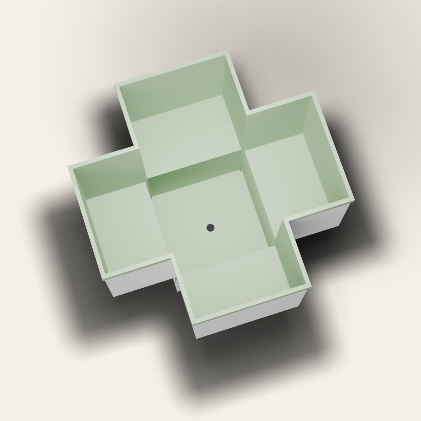 1500 x 1500 zittend weekbad – 1000 mm diep – voor meerdere personen – Omnitub in RAL 6021 Pale Green