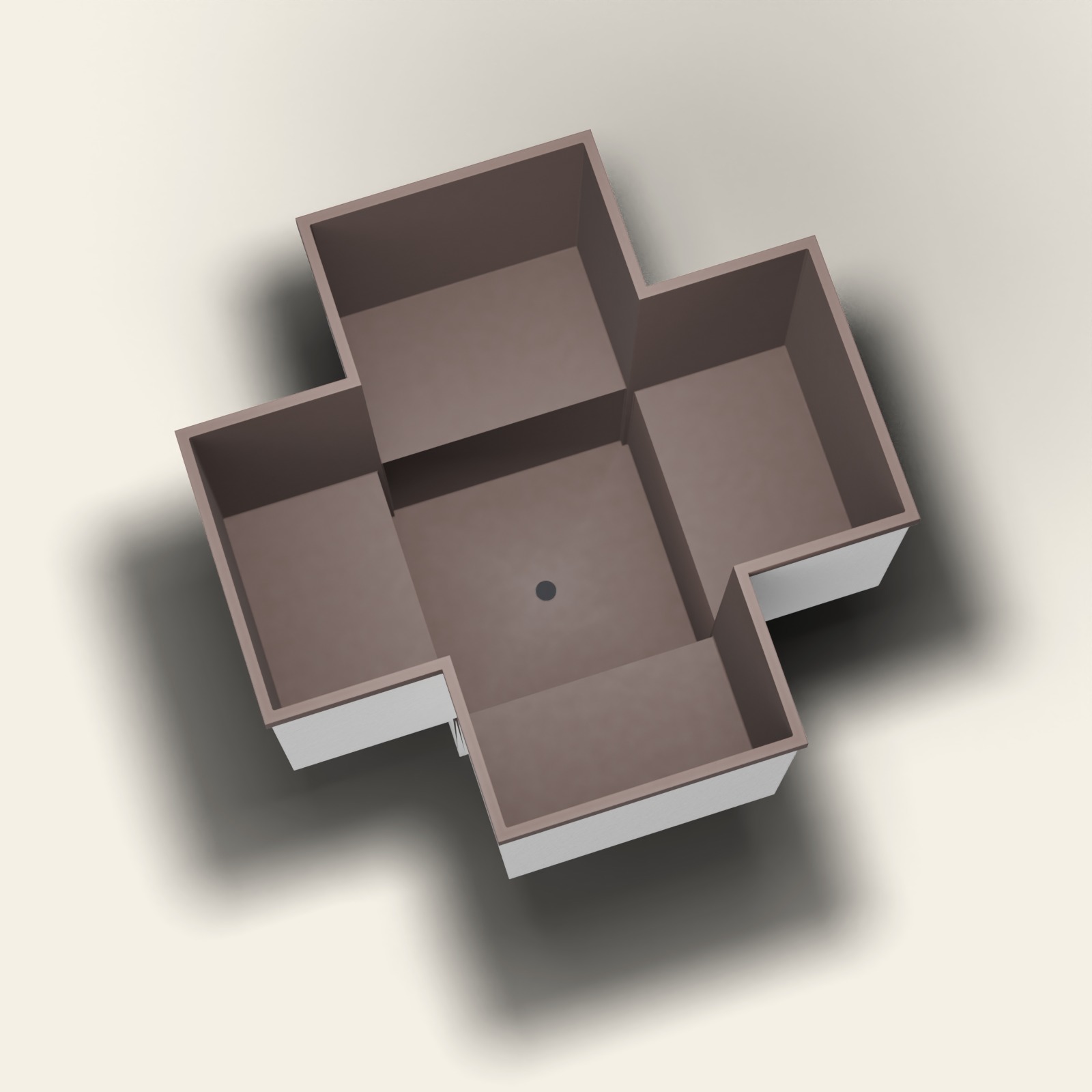 1500 x 1500 zittend weekbad – 1000 mm diep – voor meerdere personen – Omnitub in RAL 8017 Chocolate Brown