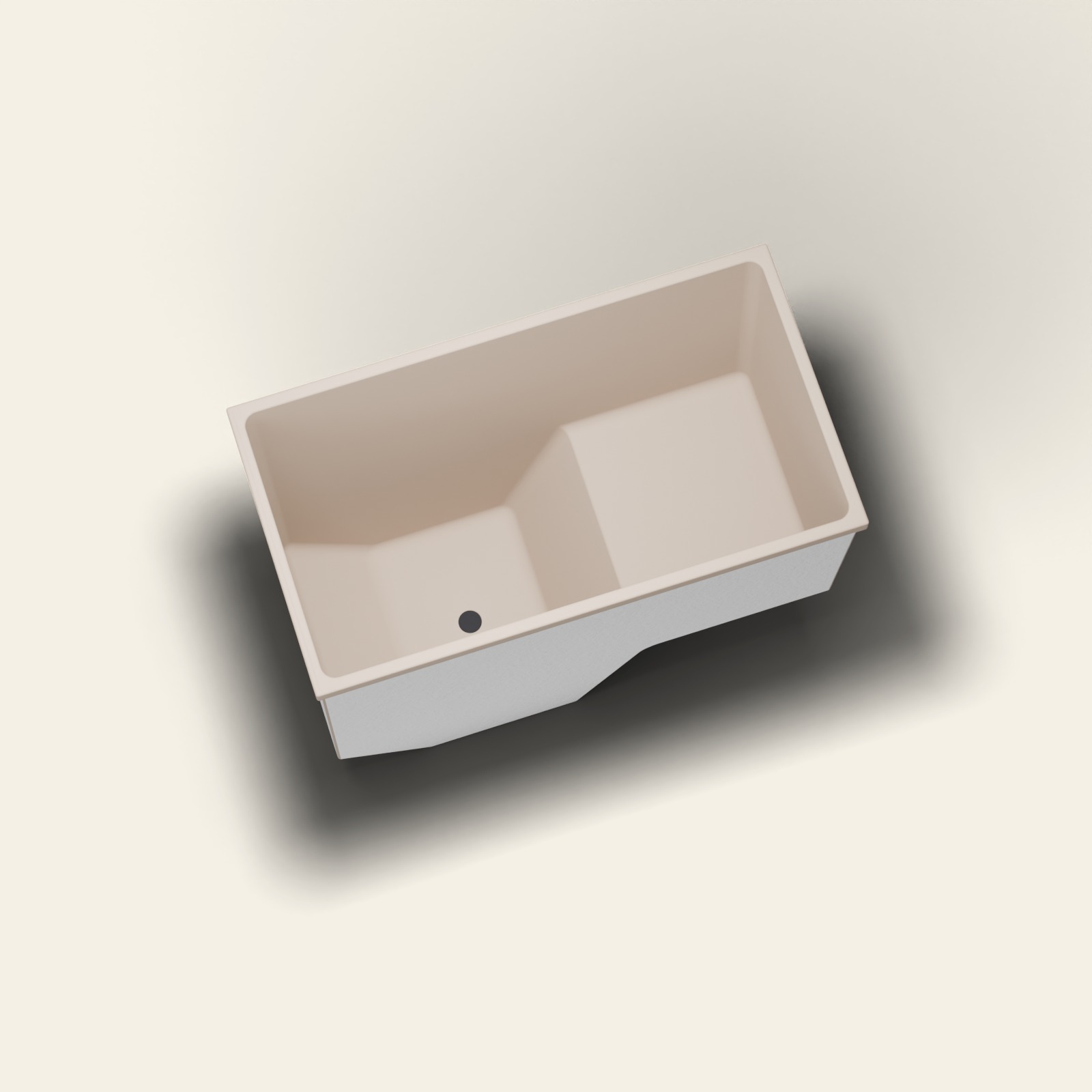 1100 x 600 zitbad – diepte 1000 mm – rechthoekig – Omnitub in RAL 1019 Grey Beige