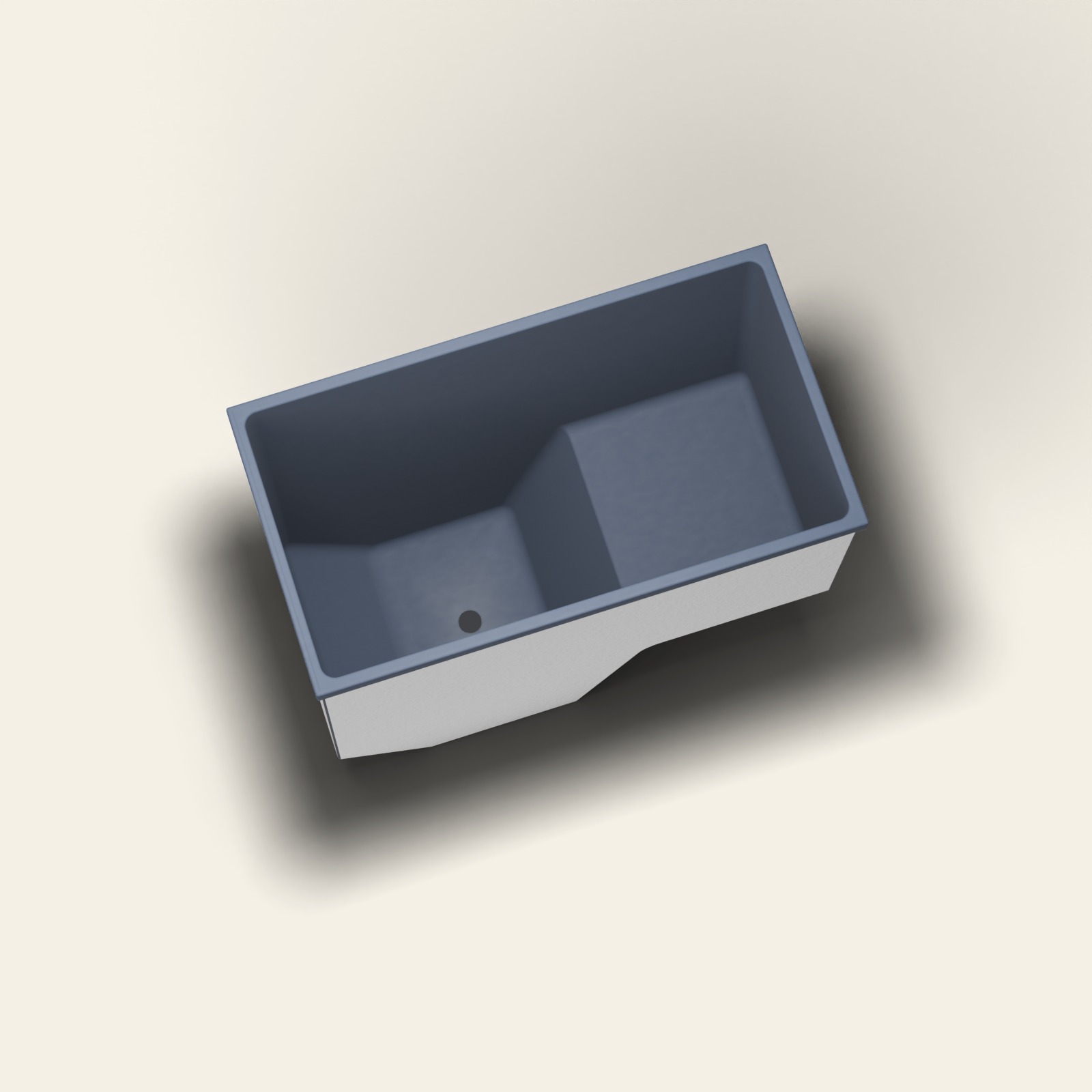 1100 x 600 zitbad – diepte 1000 mm – rechthoekig – Omnitub in RAL 5011 Steel Blue