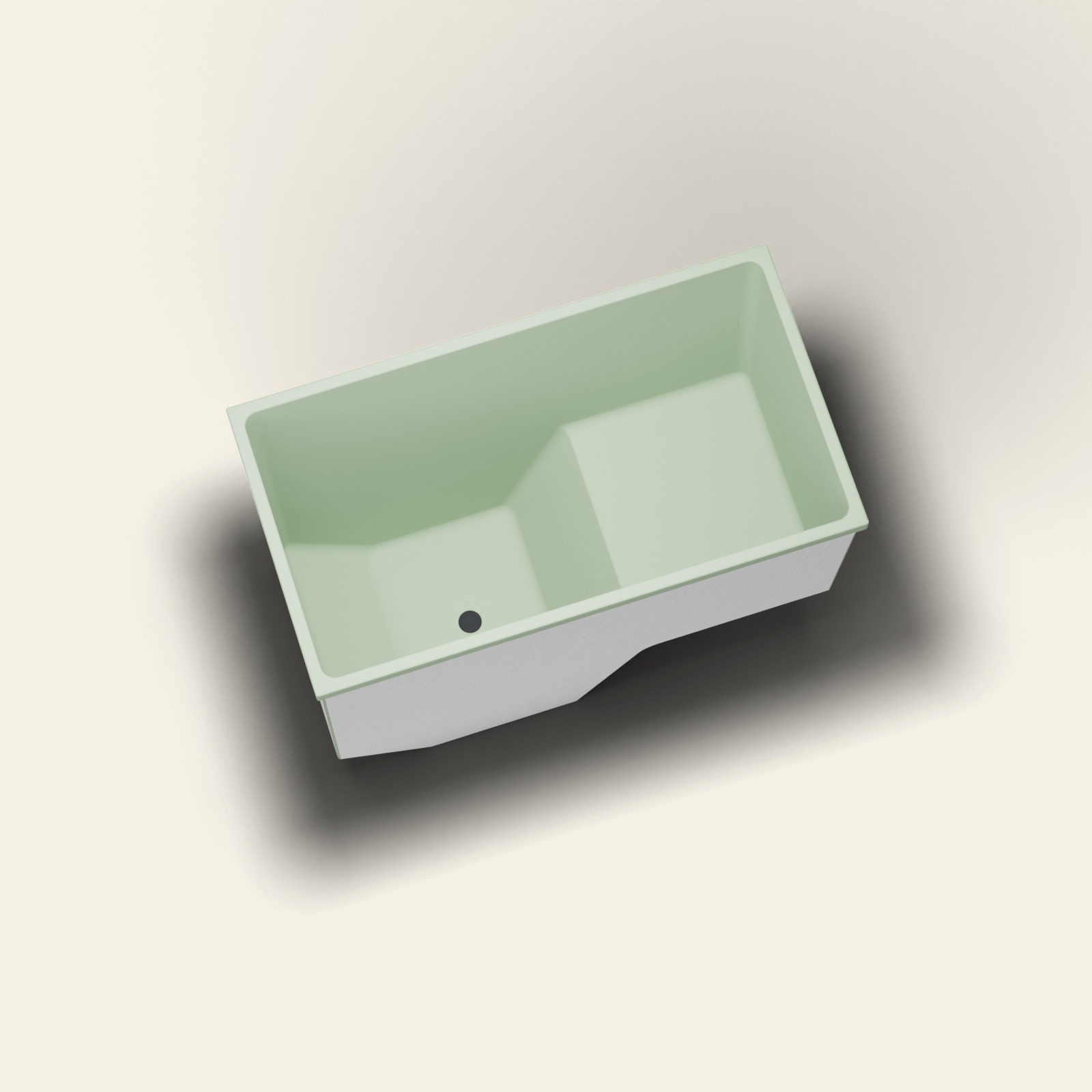 1100 x 600 zitbad – diepte 1000 mm – rechthoekig – Omnitub in RAL 6021 Pale Green