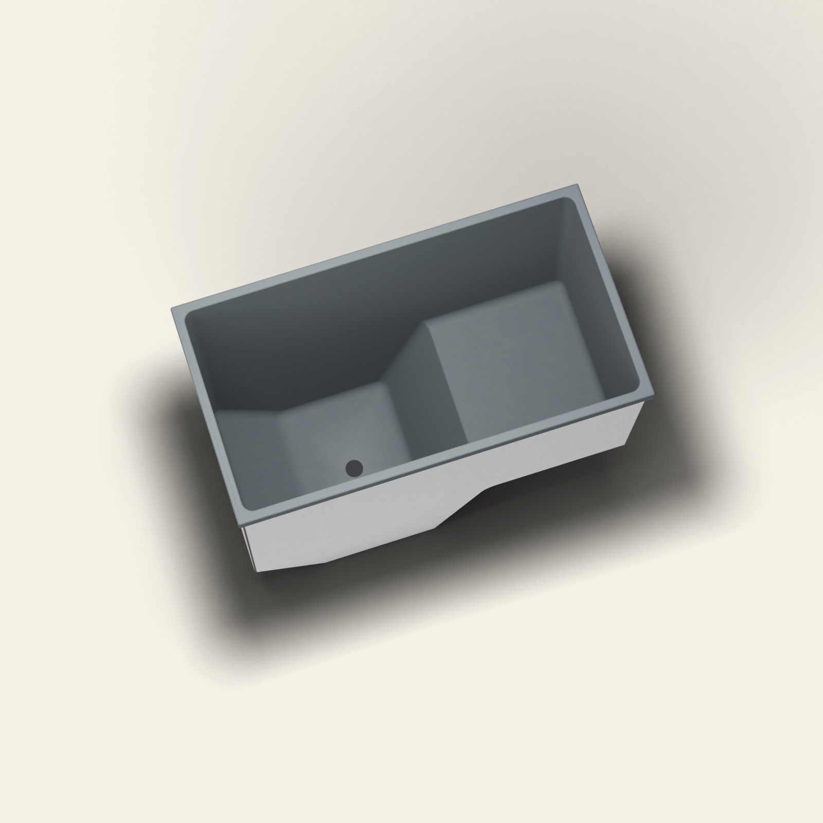 1100 x 600 zitbad – diepte 1000 mm – rechthoekig – Omnitub in RAL 7016 Anthracite Grey