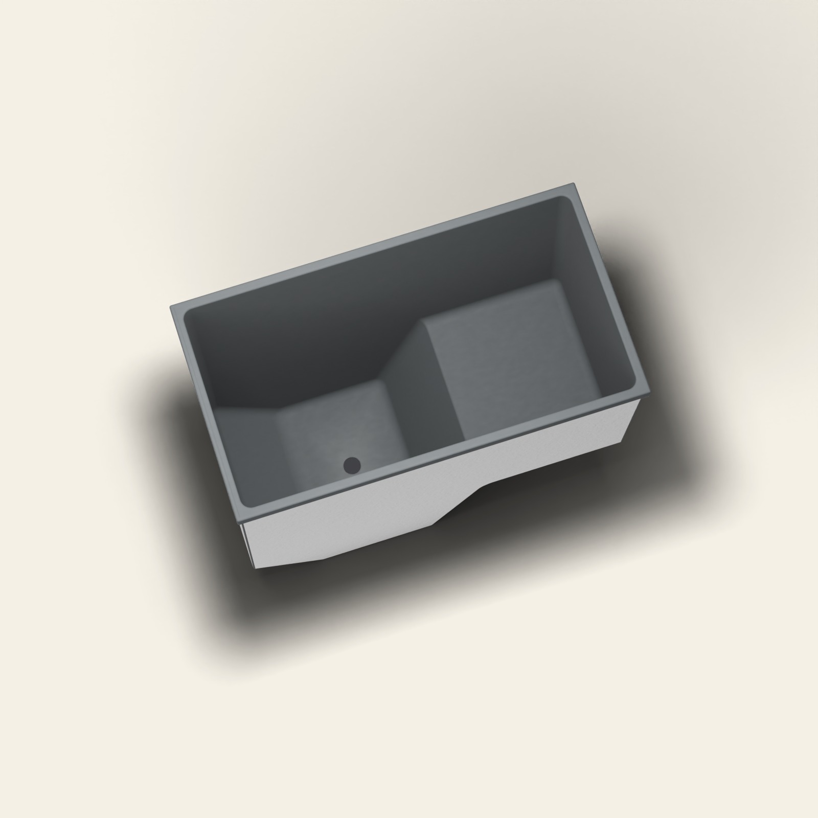 1100 x 600 zitbad – diepte 1000 mm – rechthoekig – Omnitub in RAL 7021 Black Grey