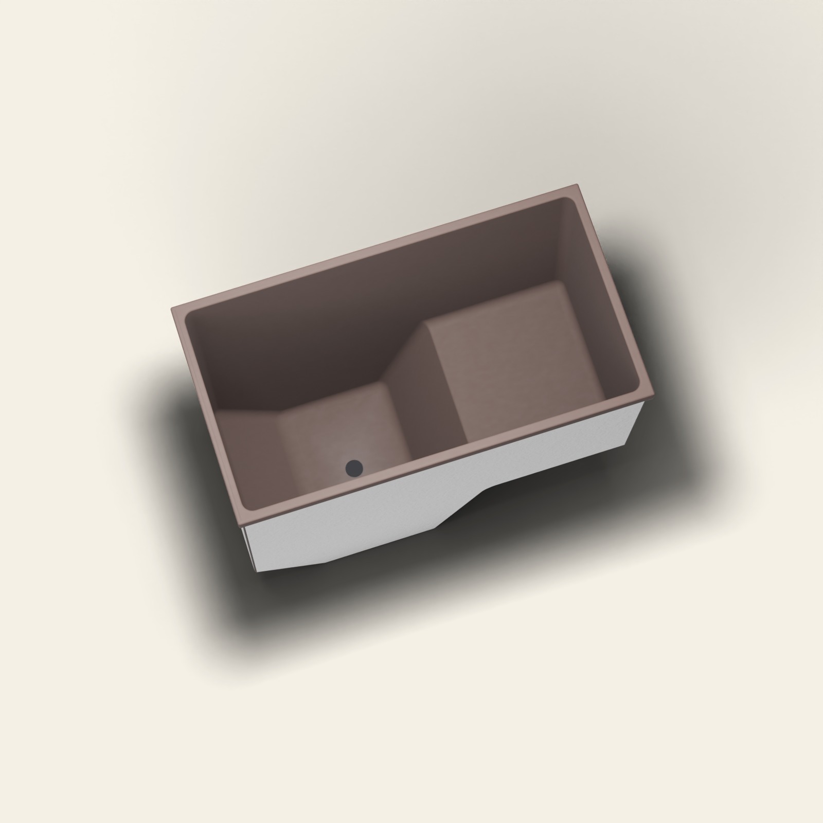 1100 x 600 zitbad – diepte 1000 mm – rechthoekig – Omnitub in RAL 8017 Chocolate Brown