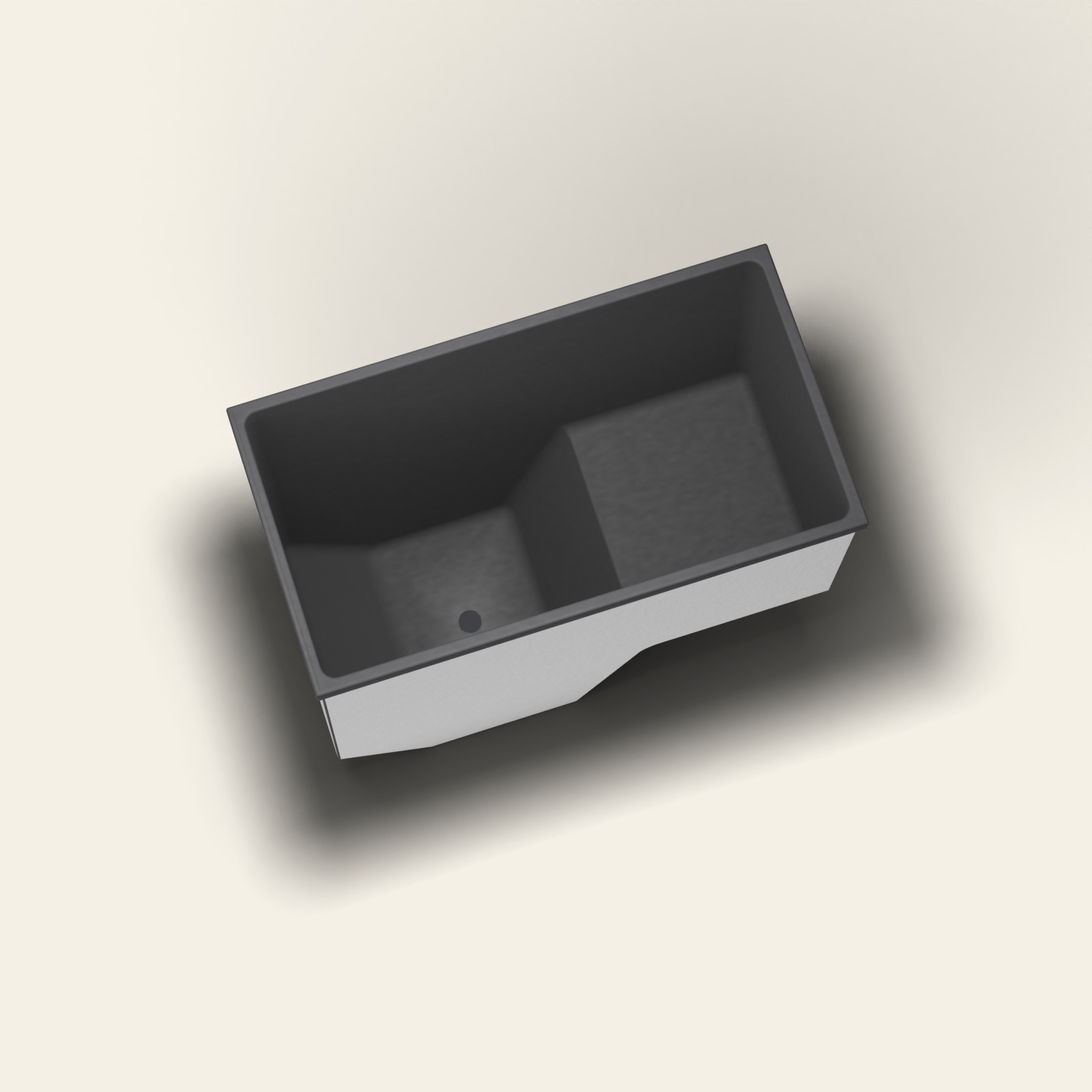 1100 x 600 zitbad – diepte 1000 mm – rechthoekig – Omnitub in RAL 9005 Jet Black