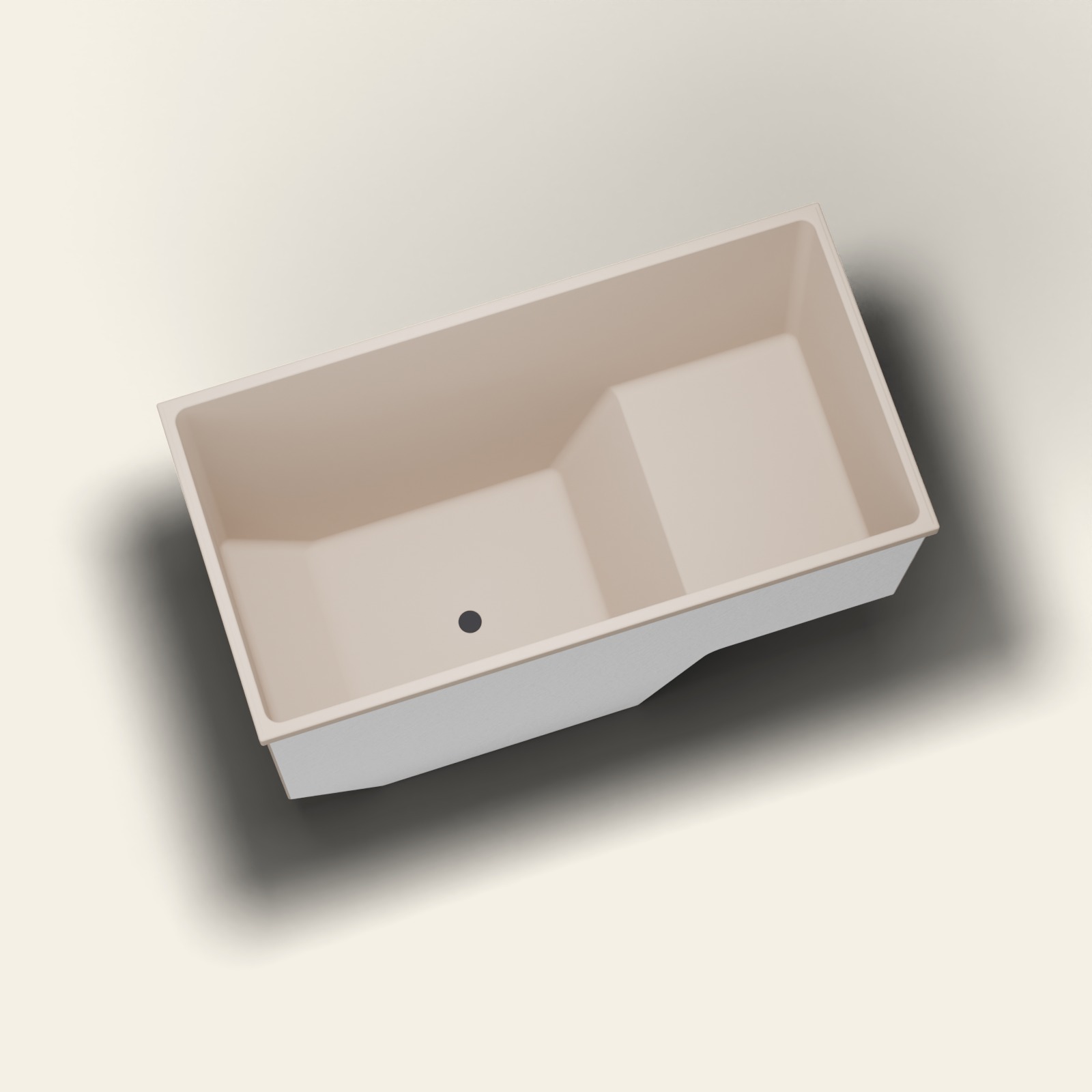 1350 x 700 zitbad – diepte 1000 mm – rechthoekig – Omnitub in RAL 1019 Grey Beige