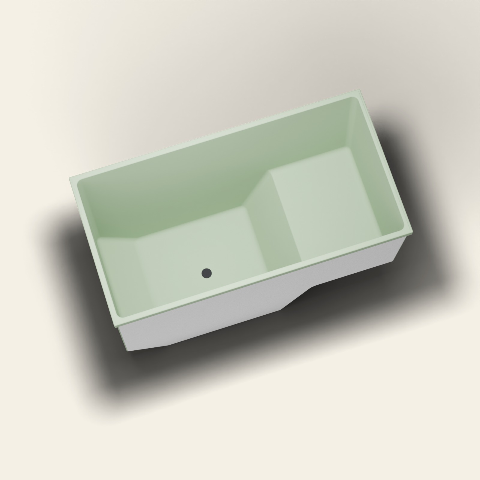 1350 x 700 zitbad – diepte 1000 mm – rechthoekig – Omnitub in RAL 6021 Pale Green