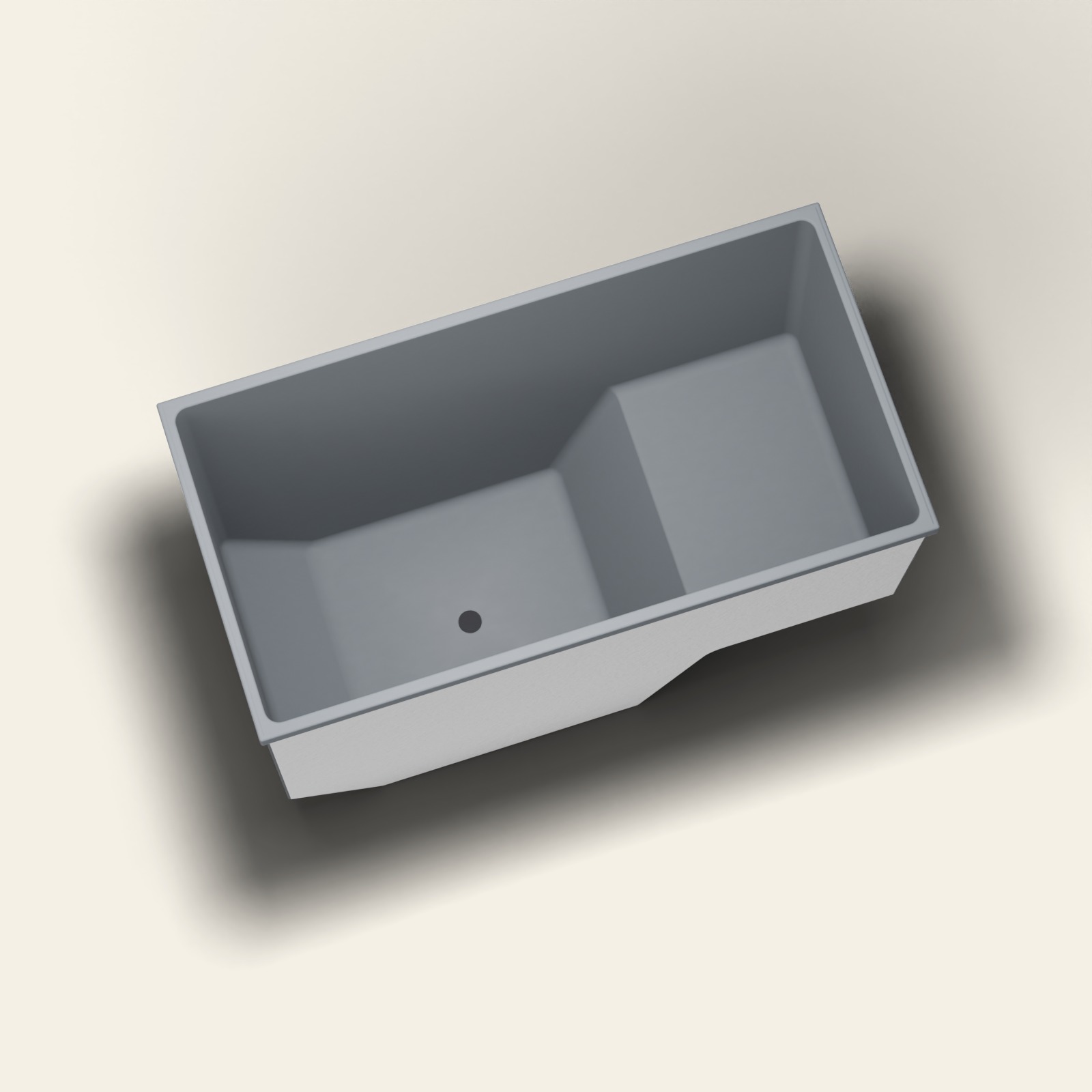 1350 x 700 zitbad – diepte 1000 mm – rechthoekig – Omnitub in RAL 7015 Slate Grey