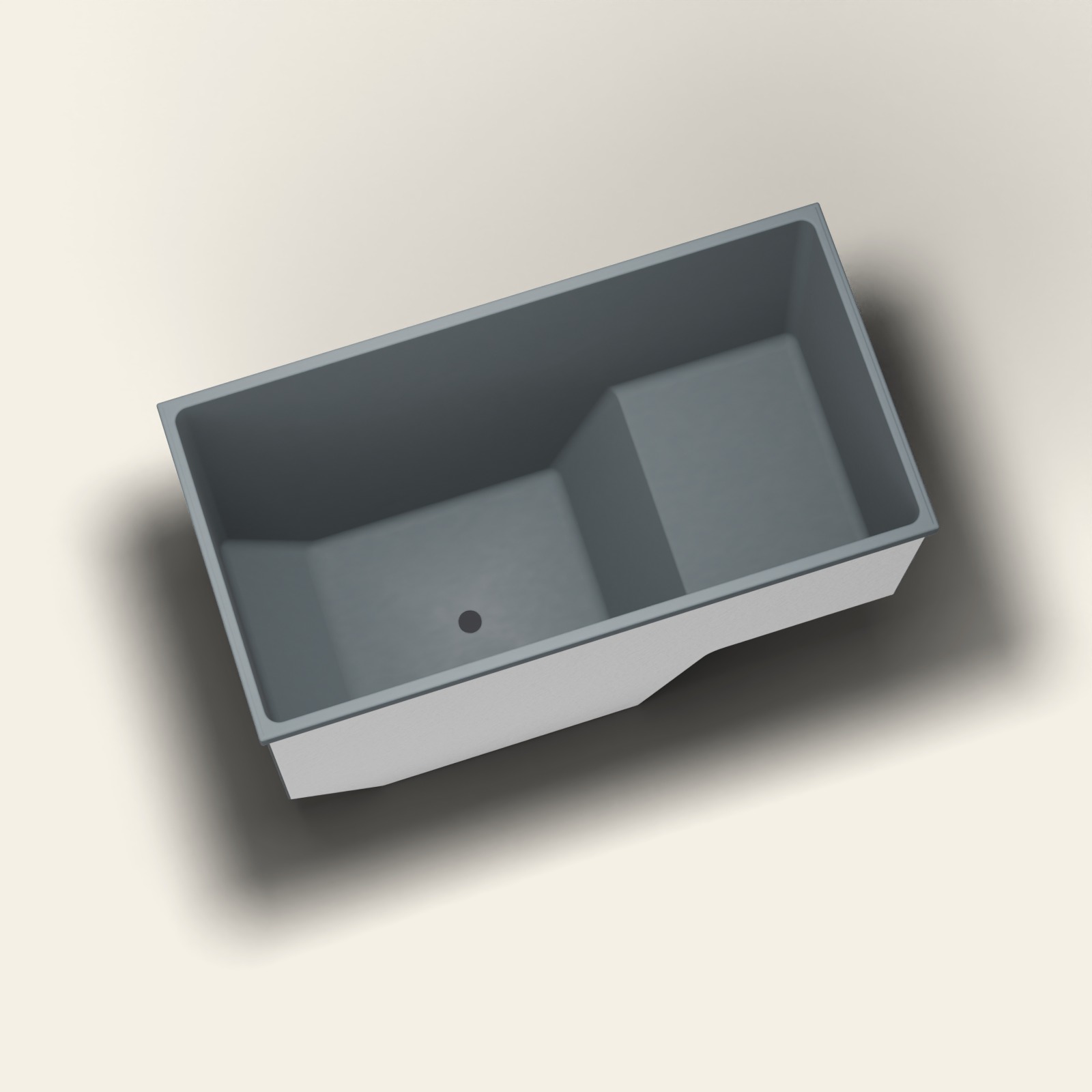 1350 x 700 zitbad – diepte 1000 mm – rechthoekig – Omnitub in RAL 7016 Anthracite Grey