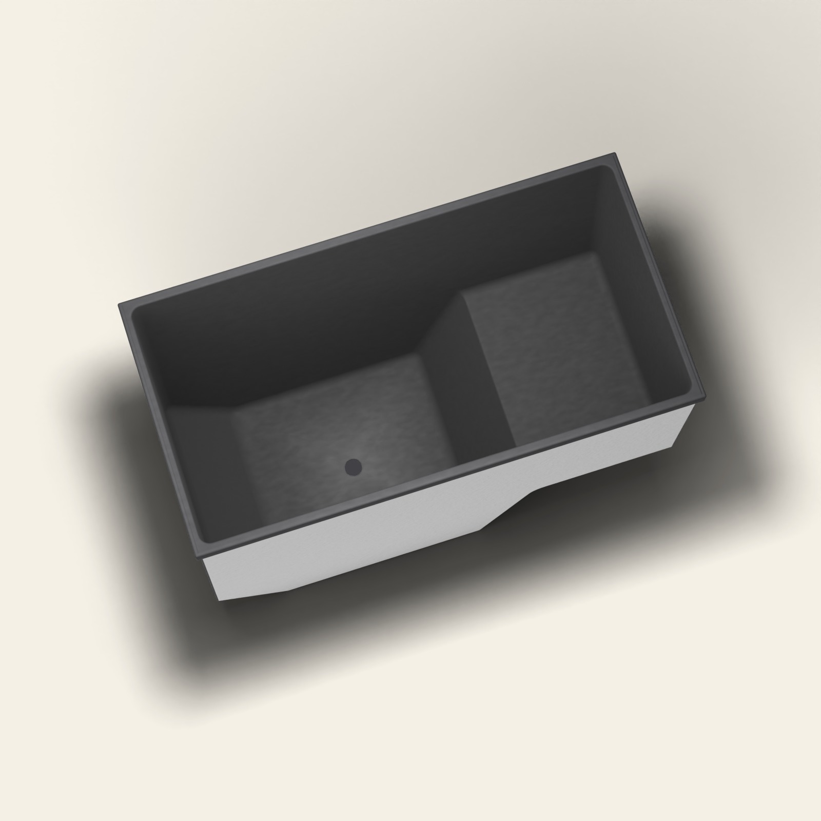 1350 x 700 zitbad – diepte 1000 mm – rechthoekig – Omnitub in RAL 9005 Jet Black