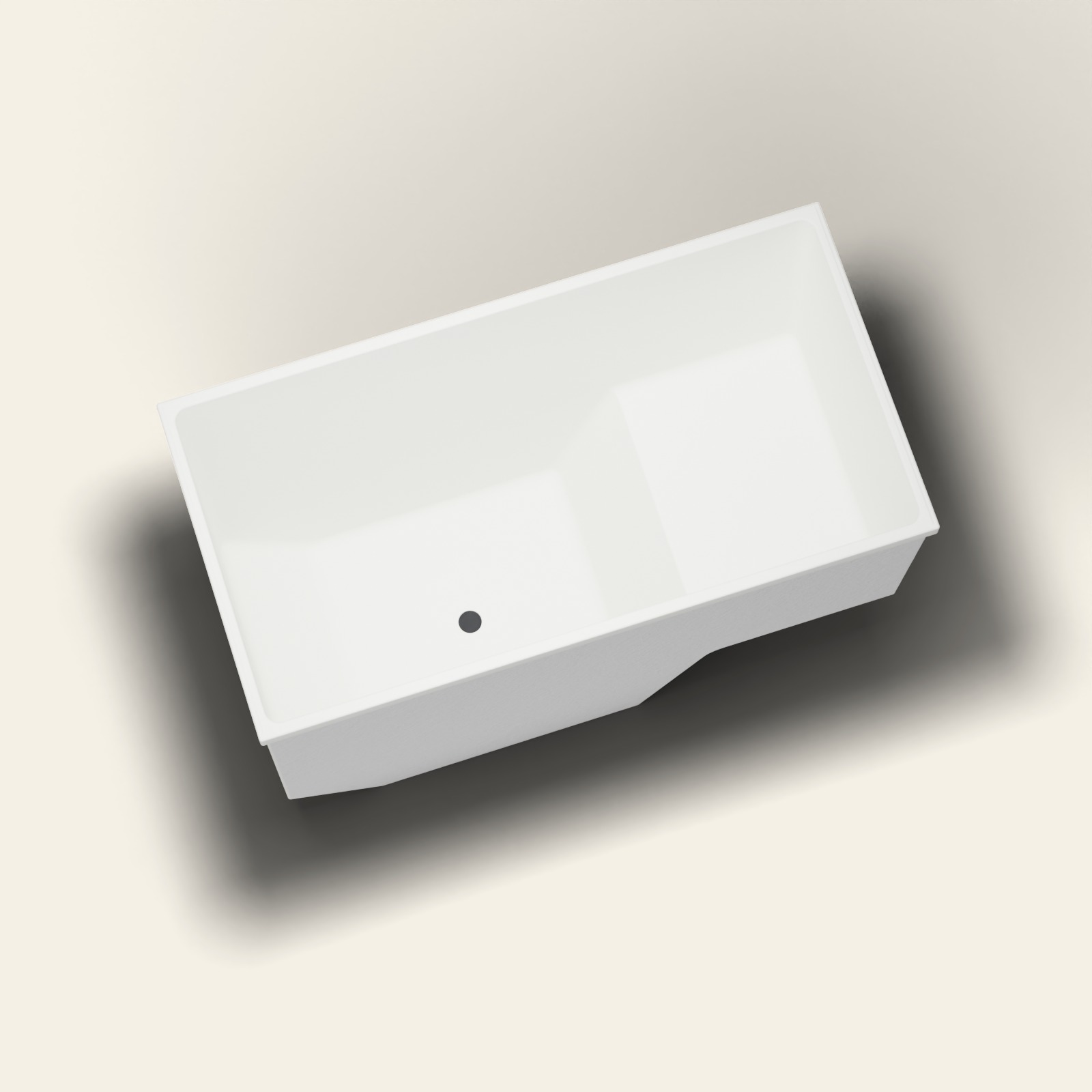 1350 x 700 zitbad – diepte 1000 mm – rechthoekig – Omnitub in RAL 9010 Pure White