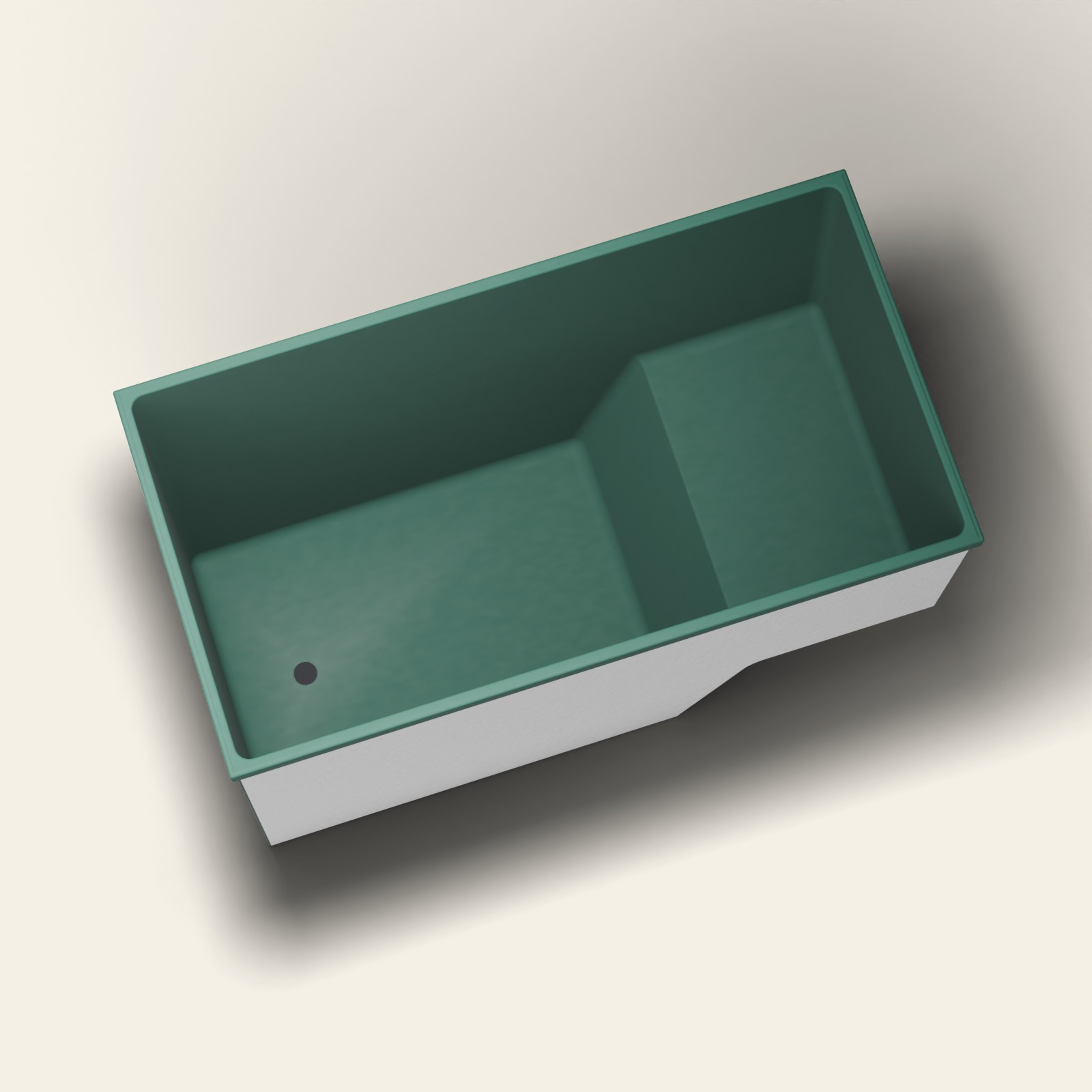 1495 x 800 zittend soakbad – 1000 mm diep – rechthoekig – Omnitub in RAL 6005 Moss Green