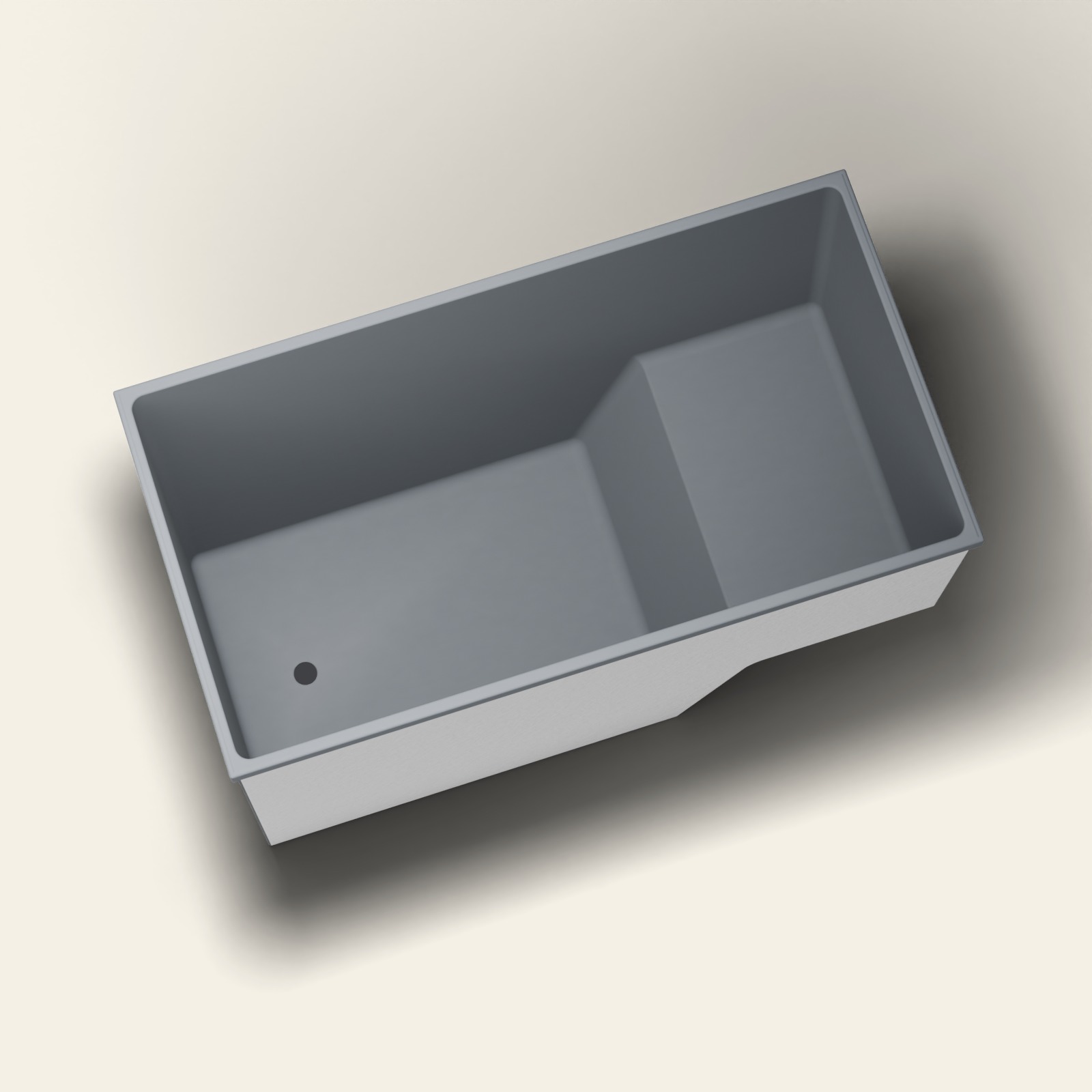1495 x 800 zittend soakbad – 1000 mm diep – rechthoekig – Omnitub in RAL 7015 Slate Grey