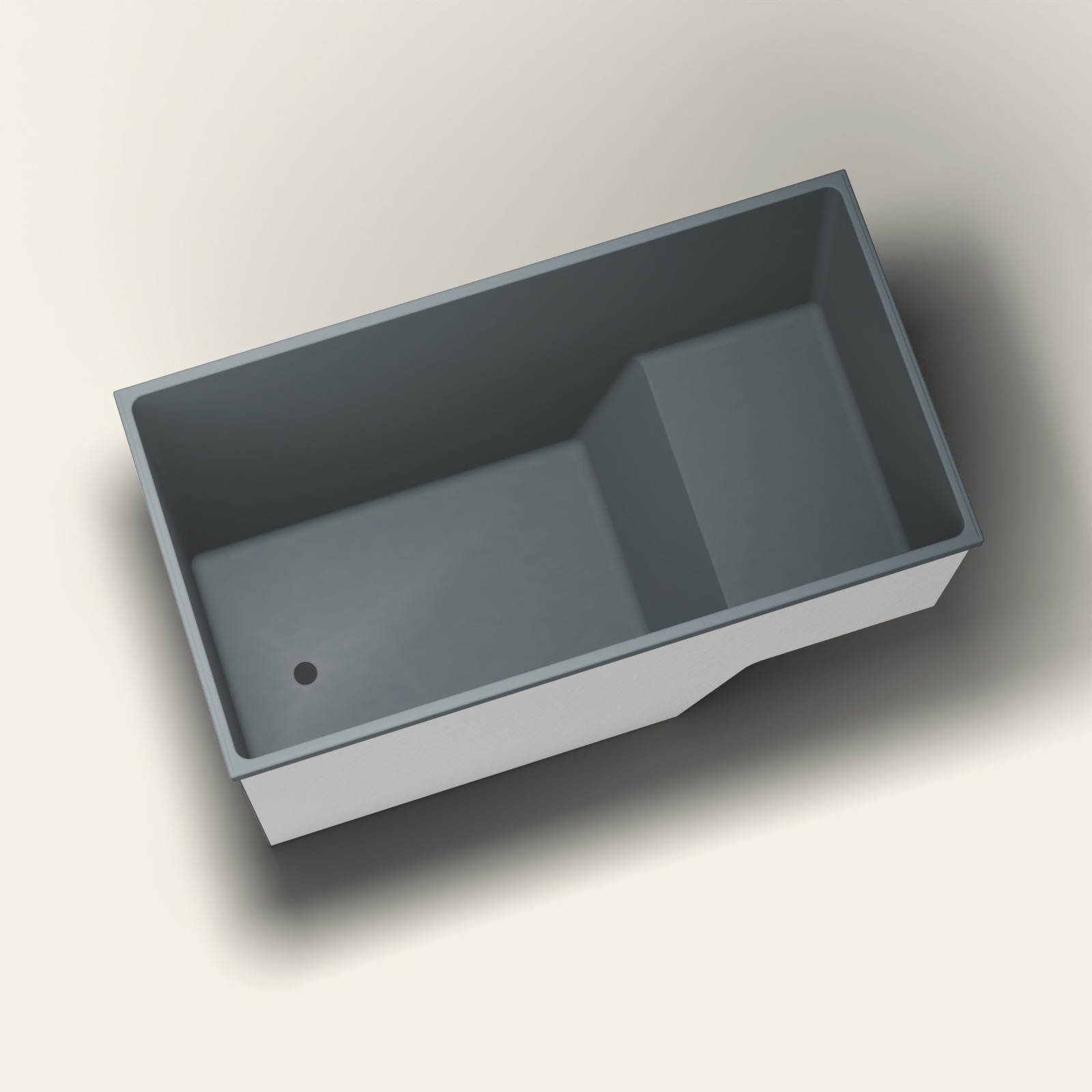 1495 x 800 zittend soakbad – 1000 mm diep – rechthoekig – Omnitub in RAL 7016 Anthracite Grey