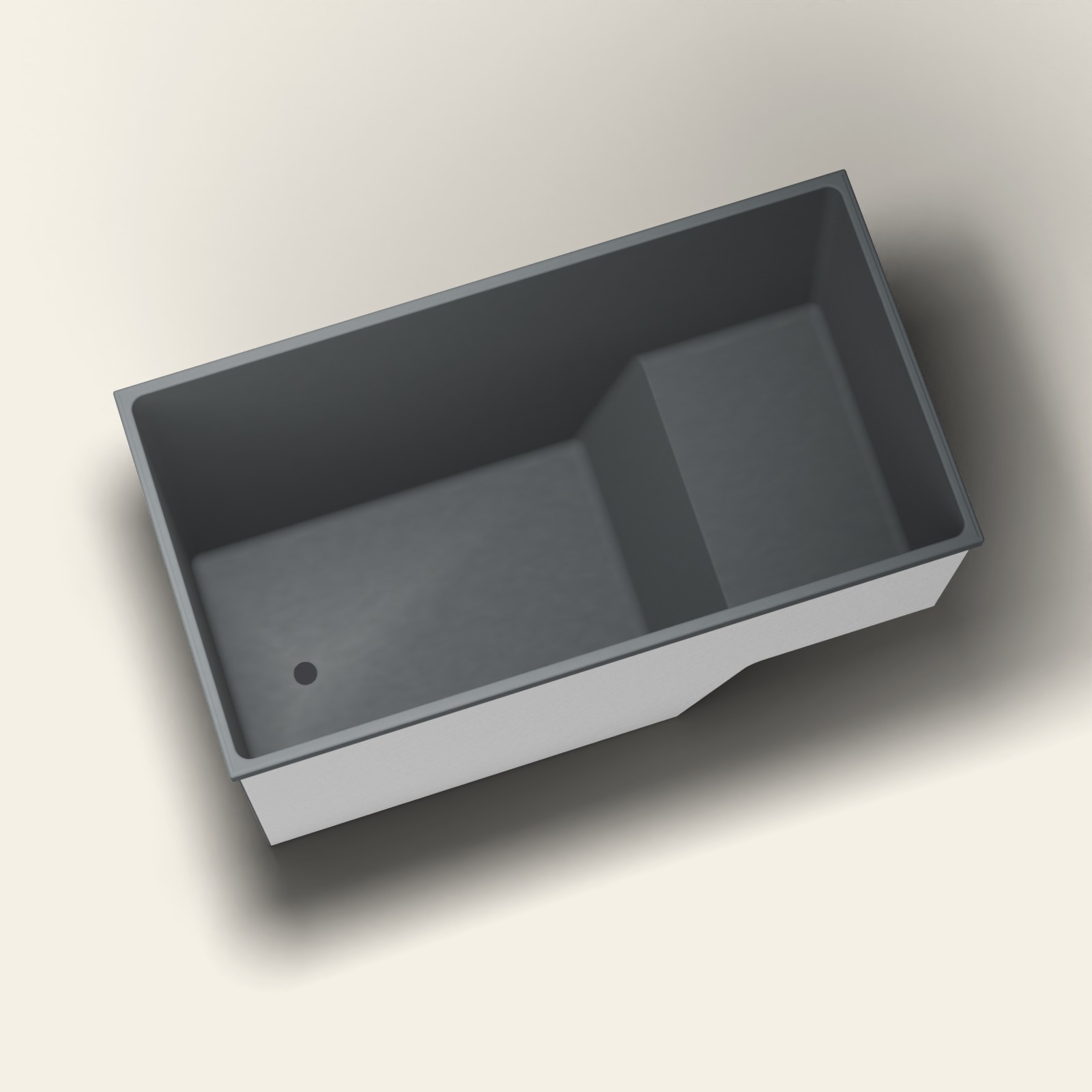 1495 x 800 zittend soakbad – 1000 mm diep – rechthoekig – Omnitub in RAL 7021 Black Grey