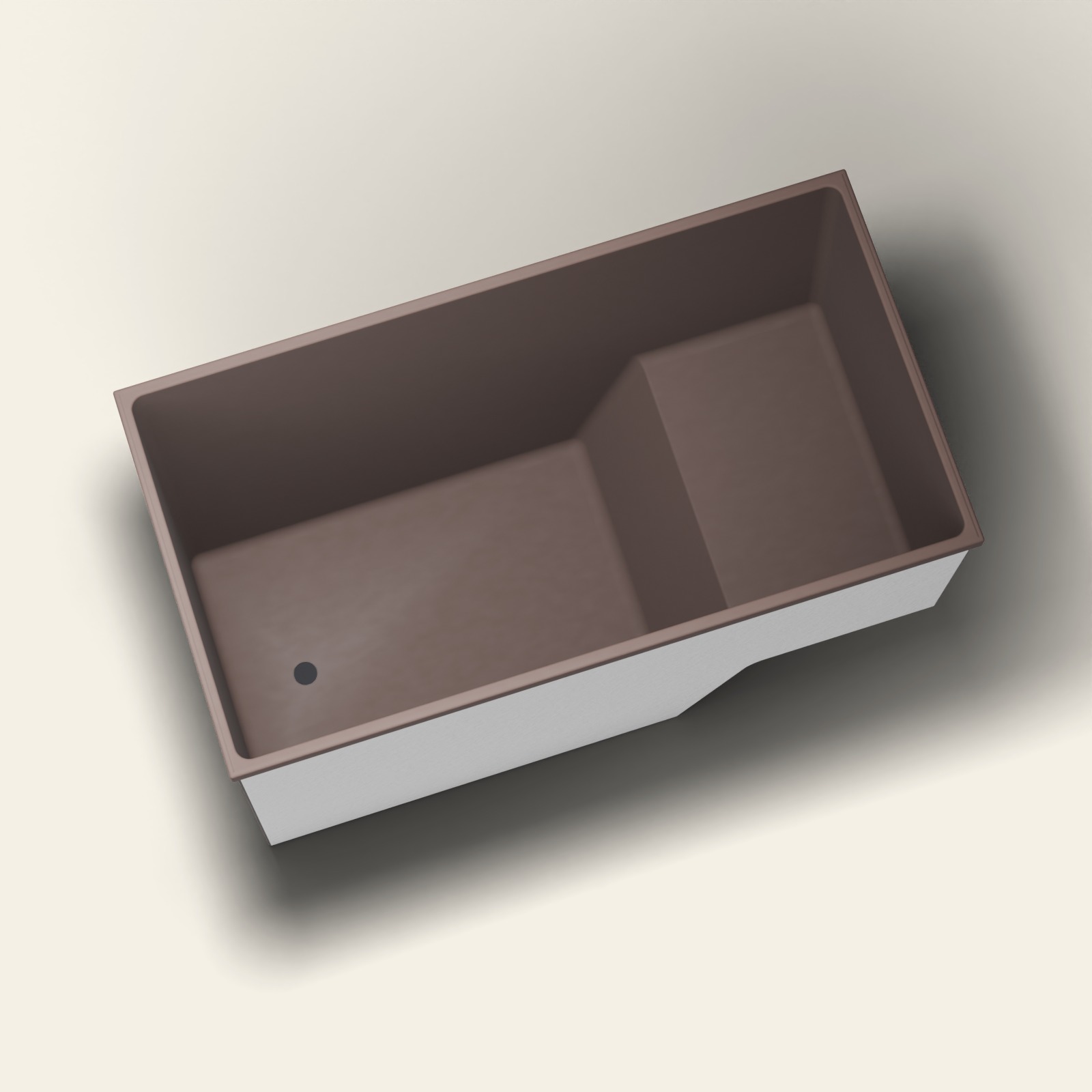 1495 x 800 zittend soakbad – 1000 mm diep – rechthoekig – Omnitub in RAL 8017 Chocolate Brown