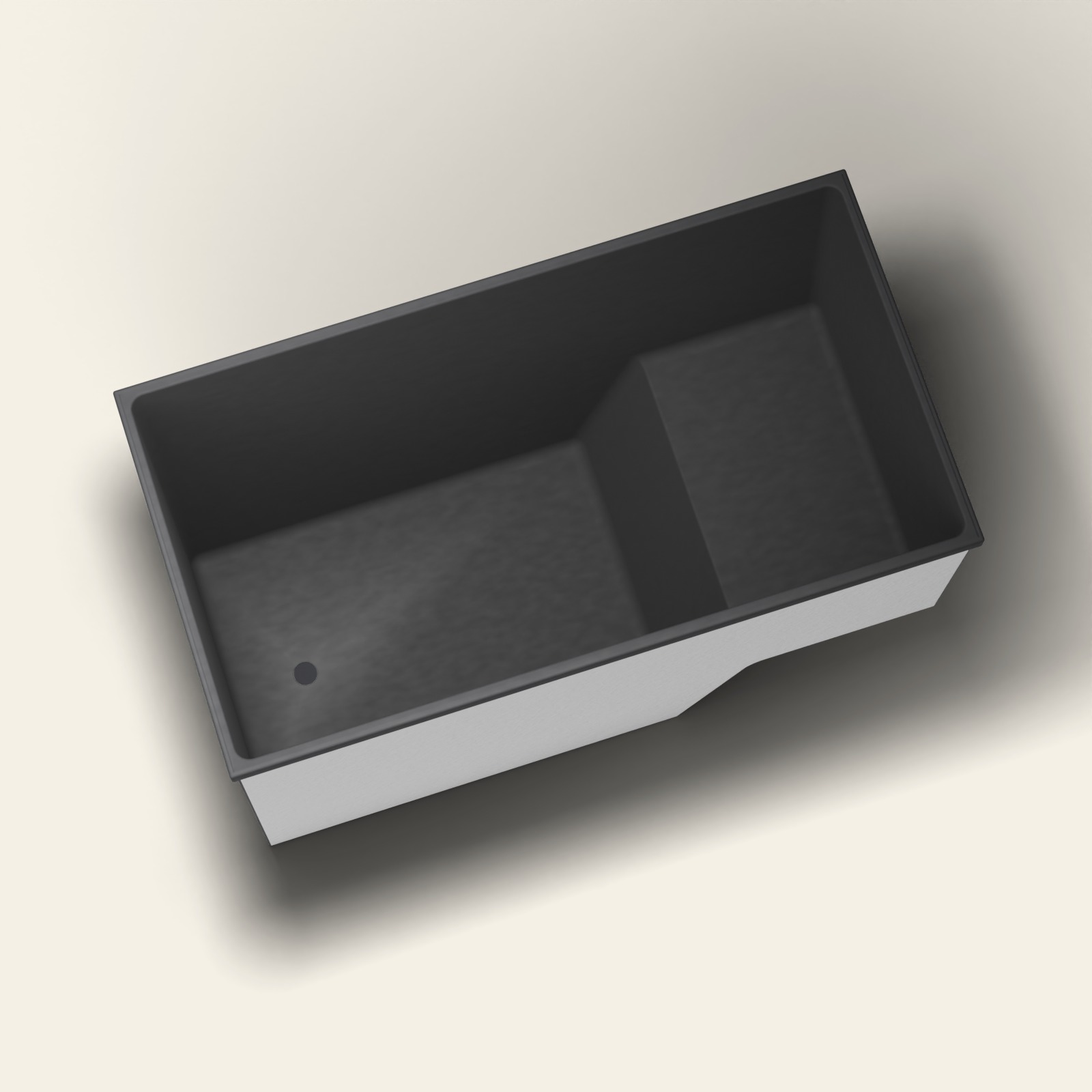 1495 x 800 zittend soakbad – 1000 mm diep – rechthoekig – Omnitub in RAL 9005 Jet Black