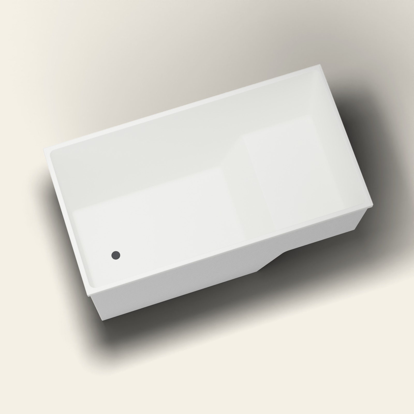 1495 x 800 zittend soakbad – 1000 mm diep – rechthoekig – Omnitub in RAL 9010 Pure White