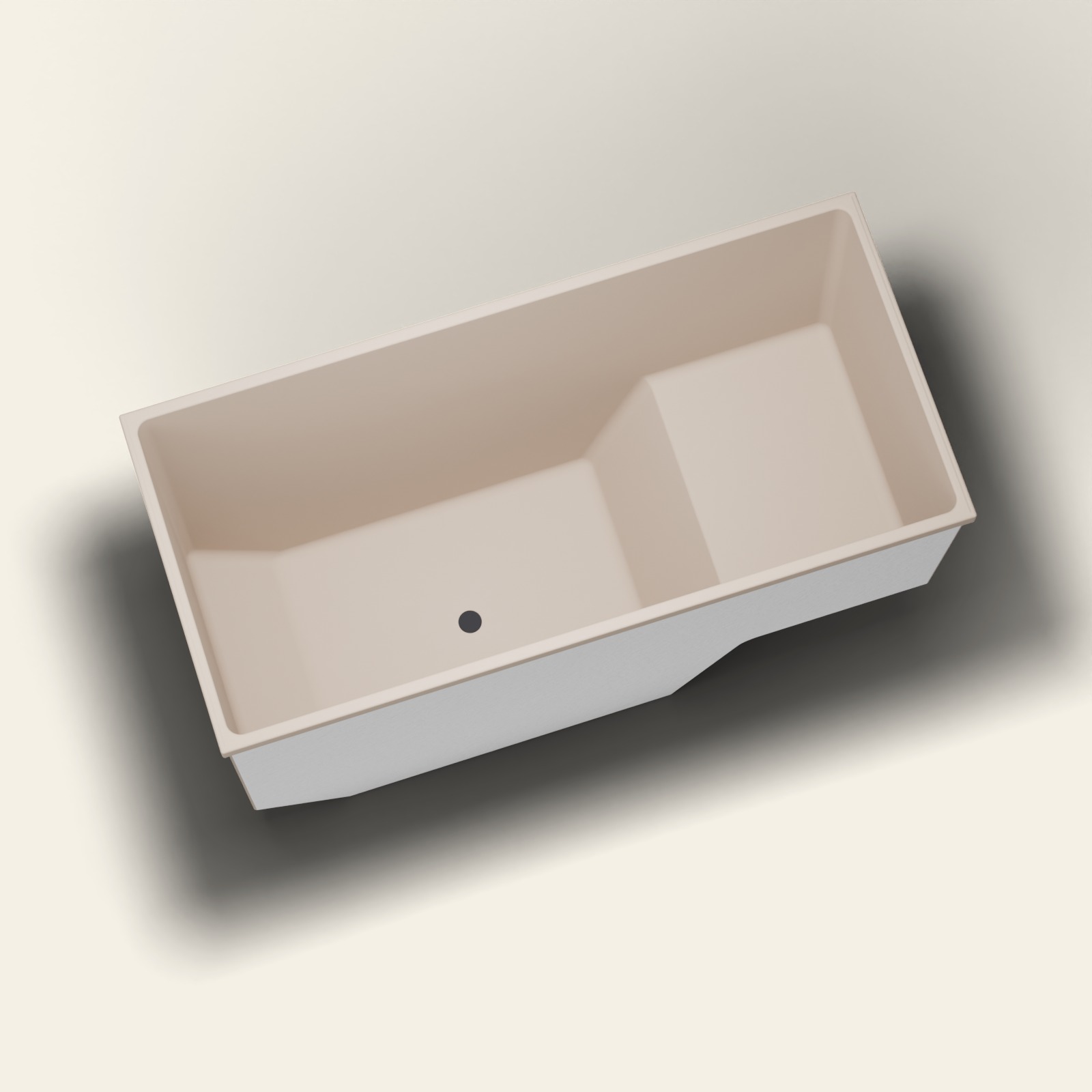 1500 x 700 zitbad — 1000 mm diep — rechthoekig — Omnitub in RAL 1019 Grey Beige