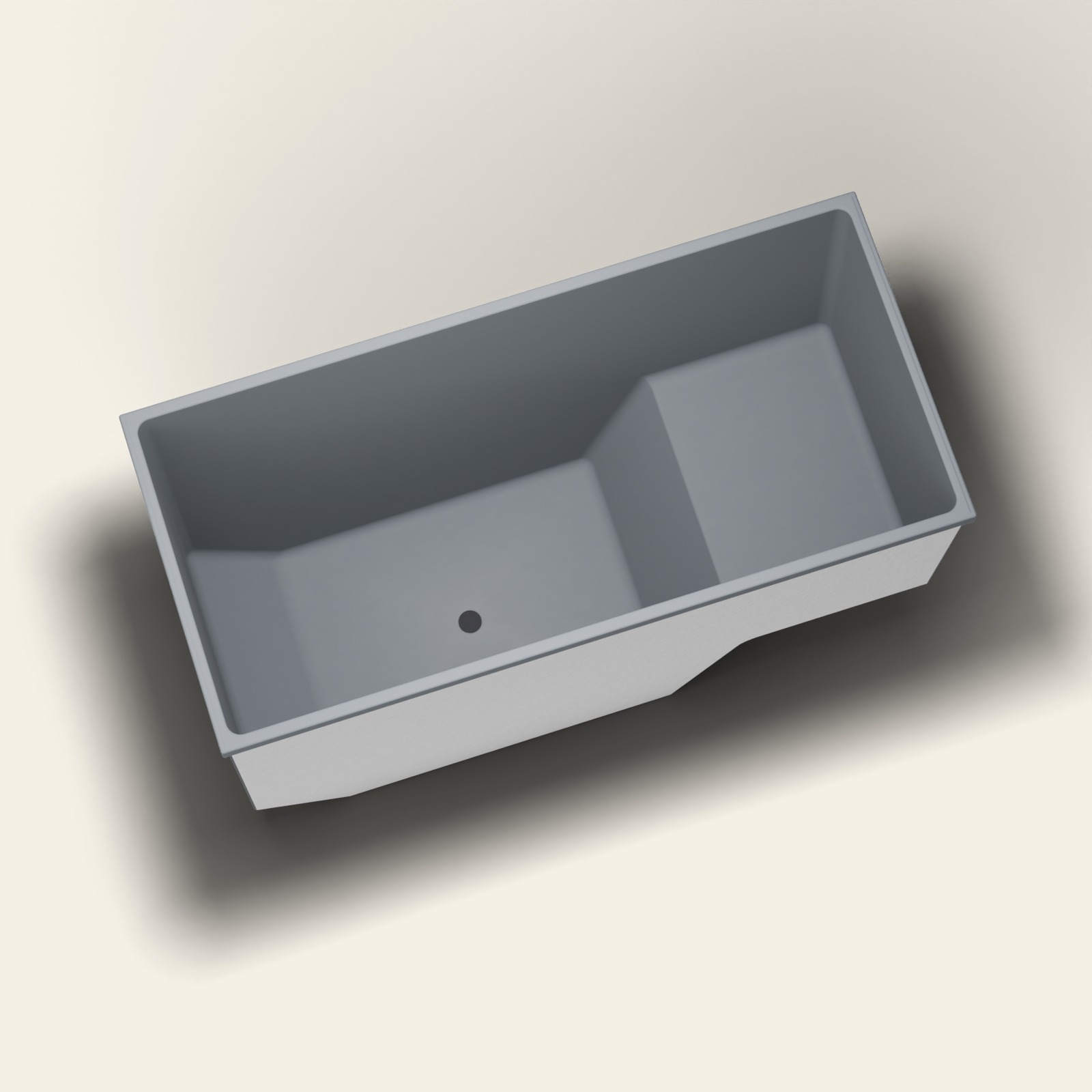 1500 x 700 zitbad — 1000 mm diep — rechthoekig — Omnitub in RAL 7015 Slate Grey