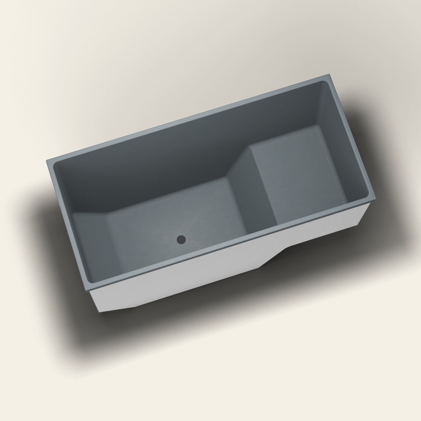 1500 x 700 zitbad — 1000 mm diep — rechthoekig — Omnitub in RAL 7016 Anthracite Grey