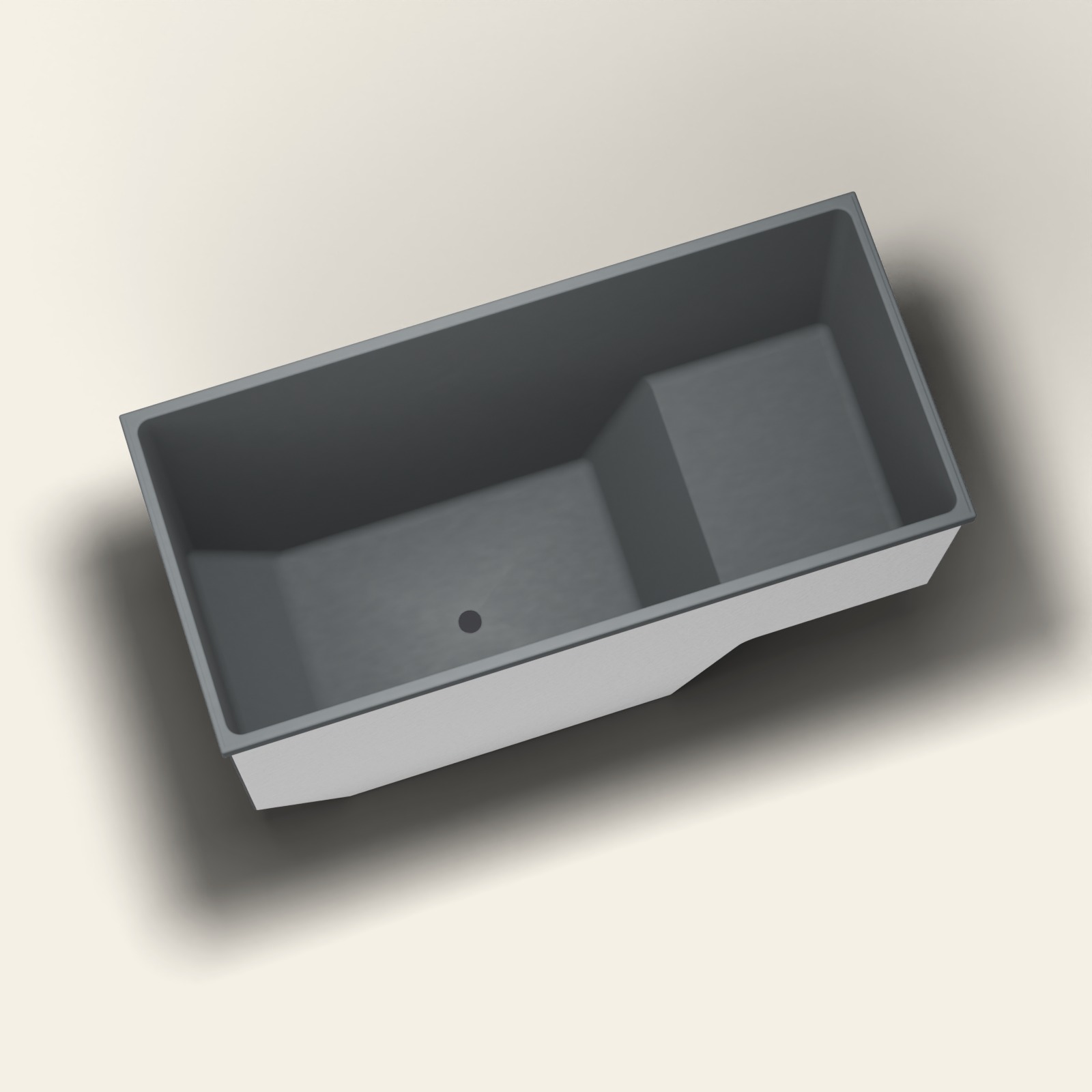 1500 x 700 zitbad — 1000 mm diep — rechthoekig — Omnitub in RAL 7021 Black Grey