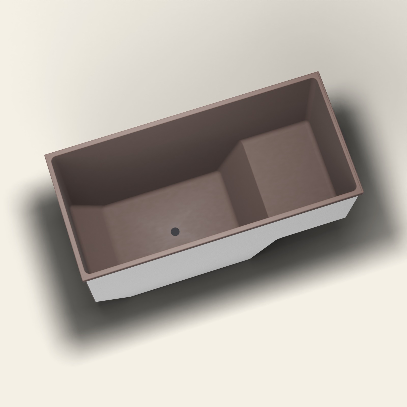 1500 x 700 zitbad — 1000 mm diep — rechthoekig — Omnitub in RAL 8017 Chocolate Brown